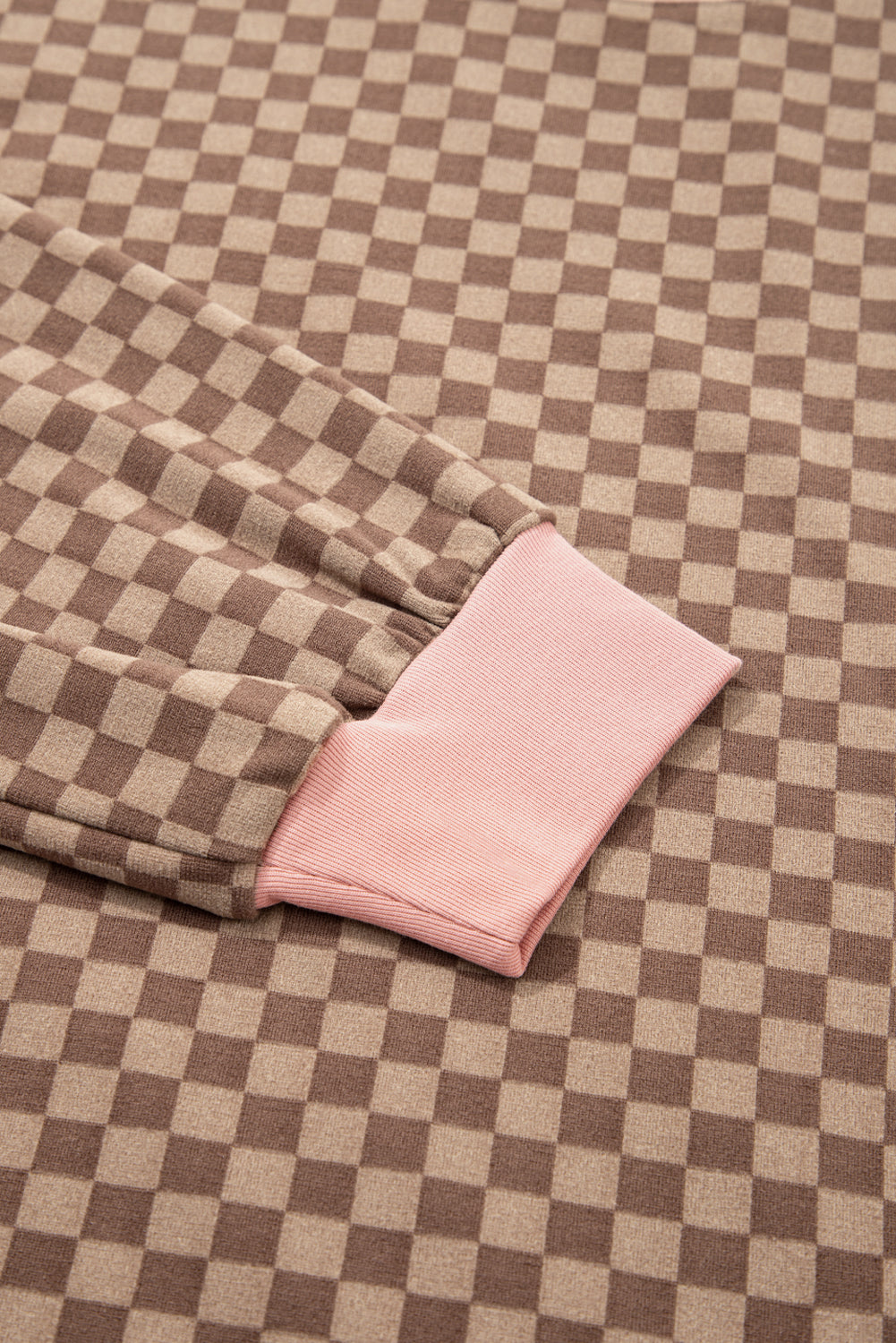 Checker Long Sleeve Pullover and Shorts Set