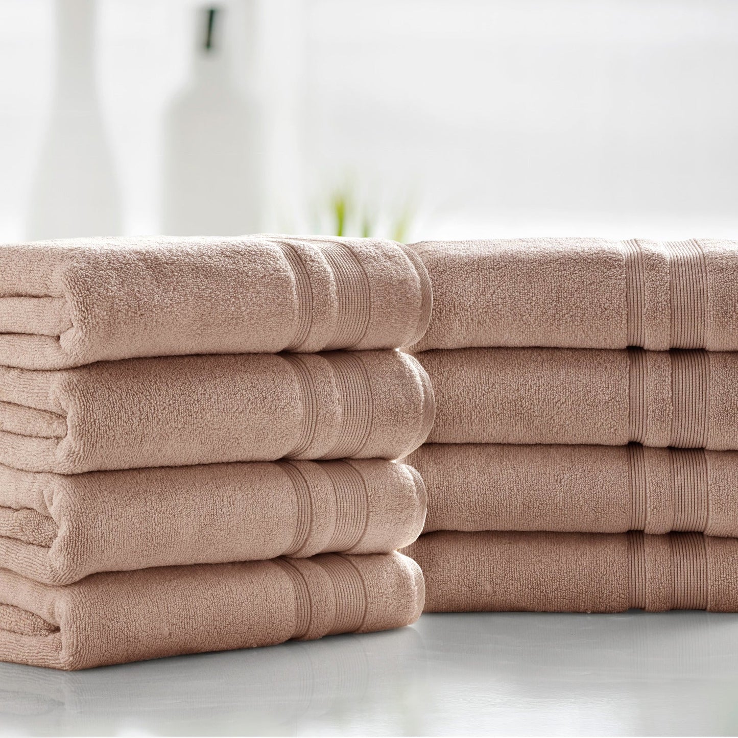 Kathy Ireland 4-8 Piece Zero Twist Cotton Plush Bath Towel Set