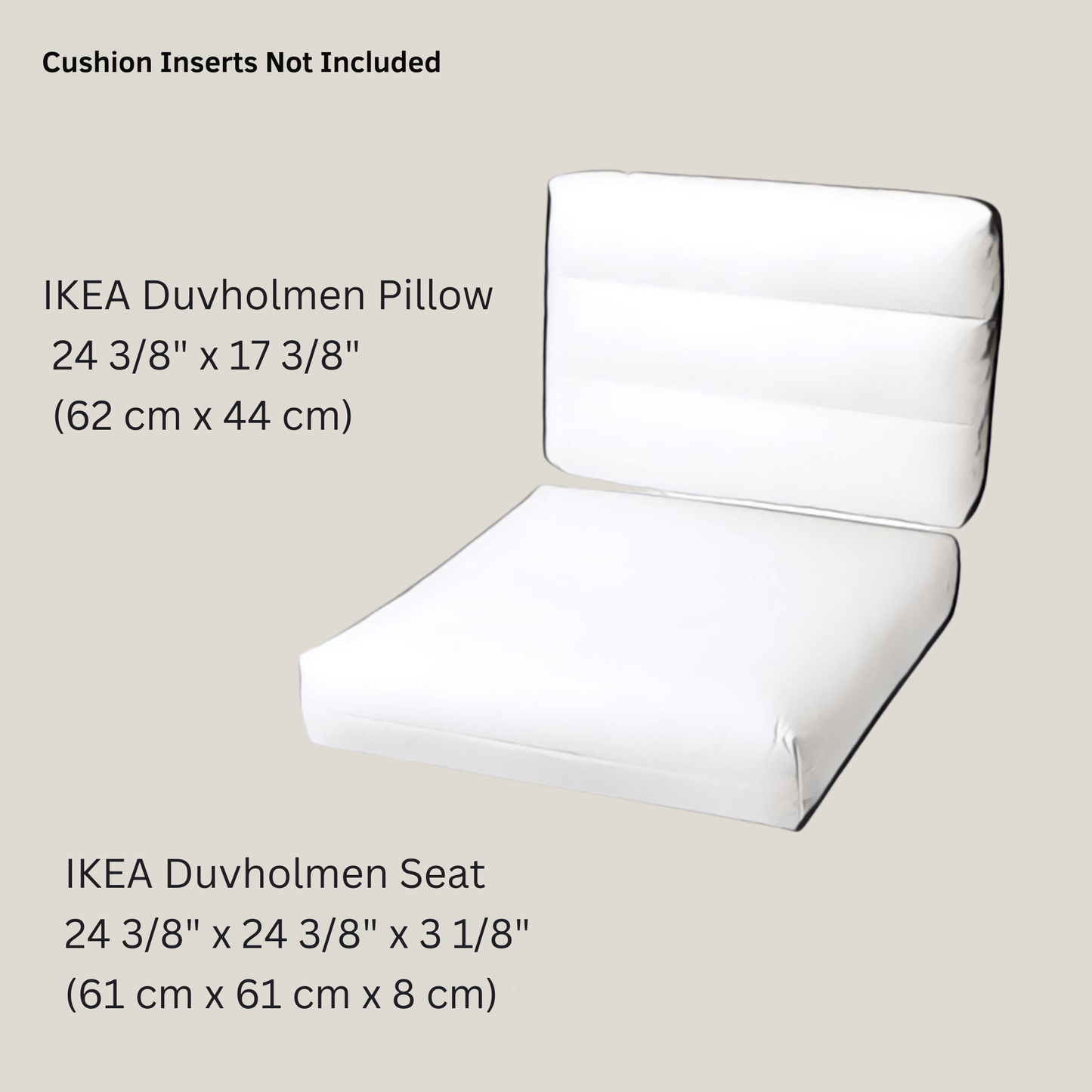 Blue Rain Outdoor Slipcover Set – 4 Pack (2 Duvholmen Pillow Covers + 2 Duvholmen Seat Covers)
