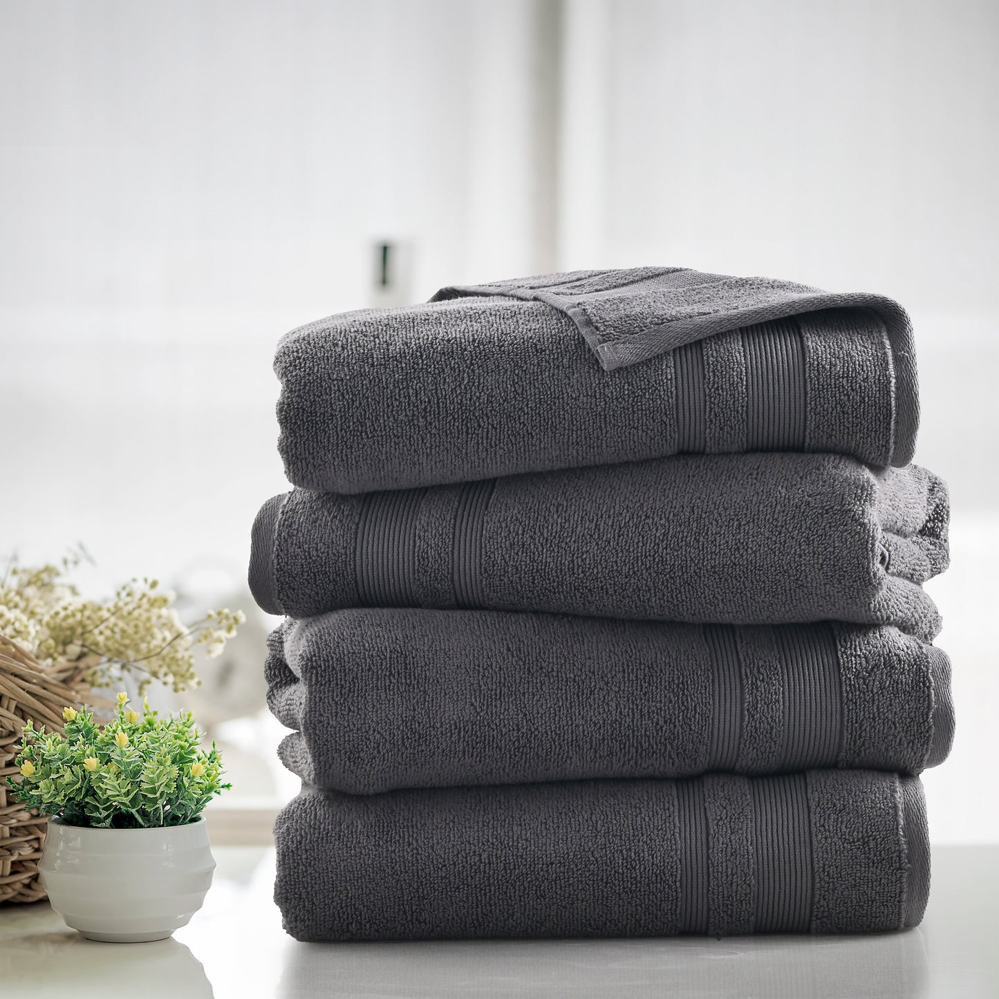 Kathy Ireland 2 Piece Zero Twist Cotton Plush Bath Sheet Set