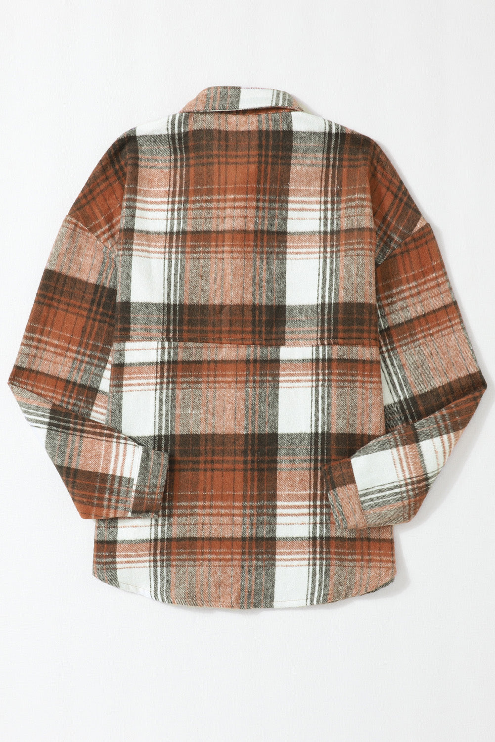 Plaid Flap Chest Pockets Shacket