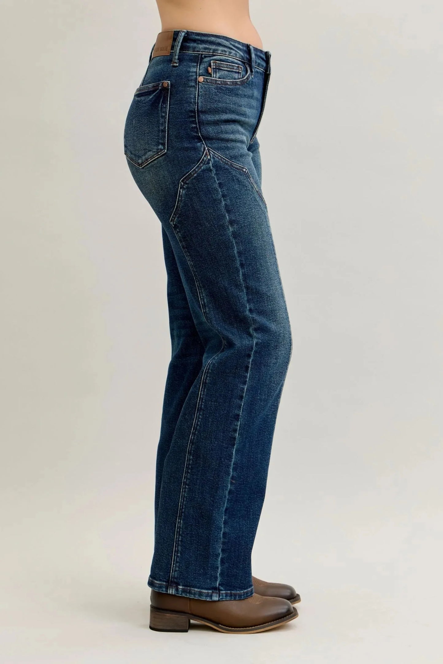 Plus Size Seam Detailed Straight Leg Judy Blue Jeans