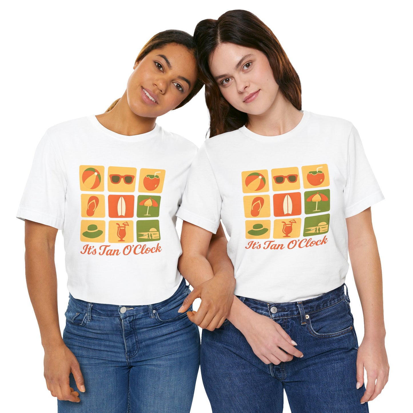 Summer Vibes Tee - It's Tan O'Clock, Unisex Beach Shirt, Vacation Outfit, Gift for Sun Lovers, Casual Summer Wear, Summer Holiday Apparel