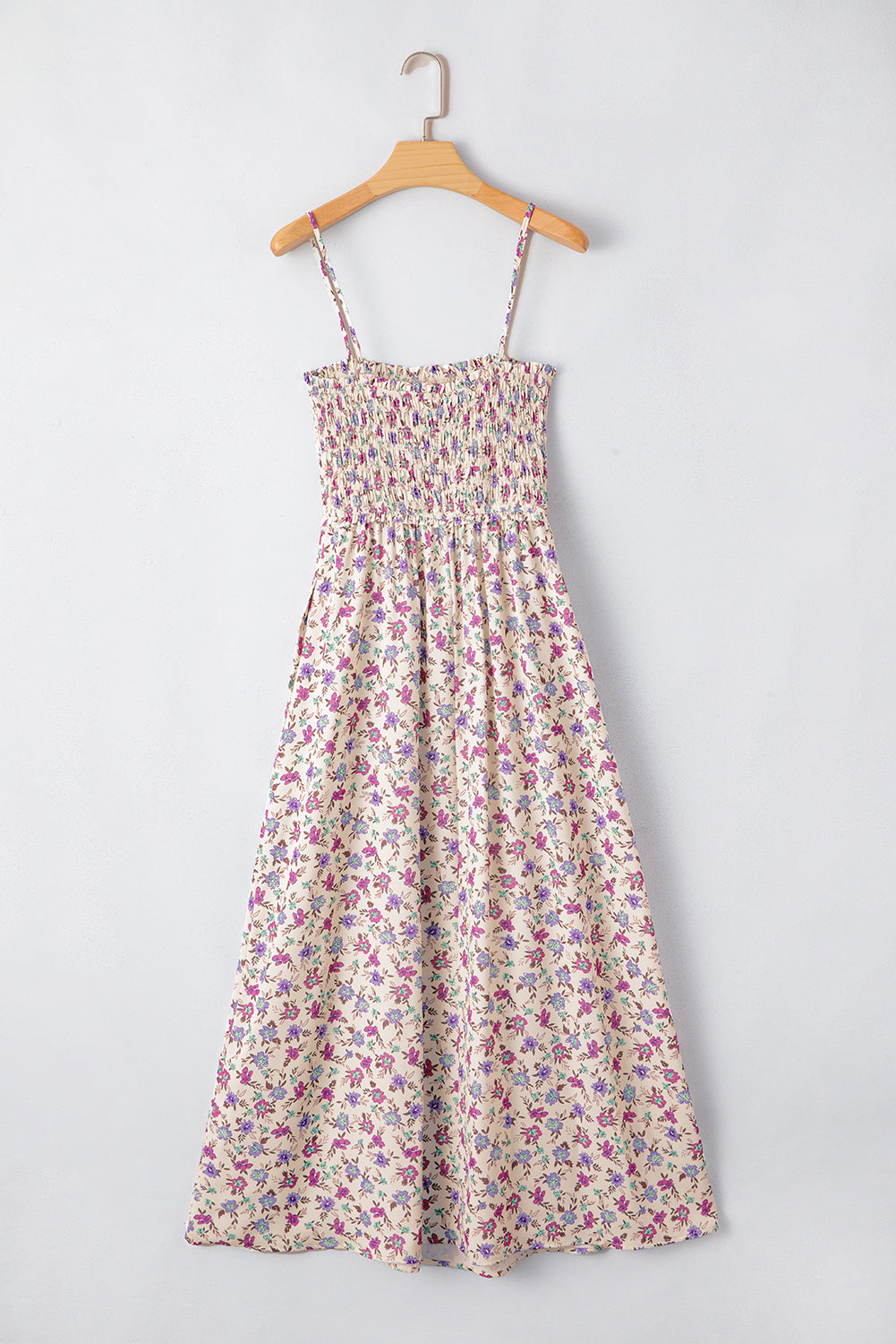 Ditsy Floral Smocked Sleeveless Maxi Dress