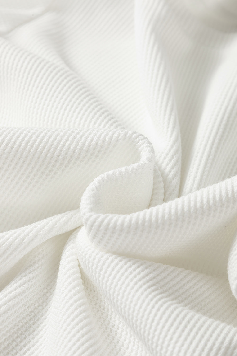 Solid Waffle Knit Long Sleeve Top