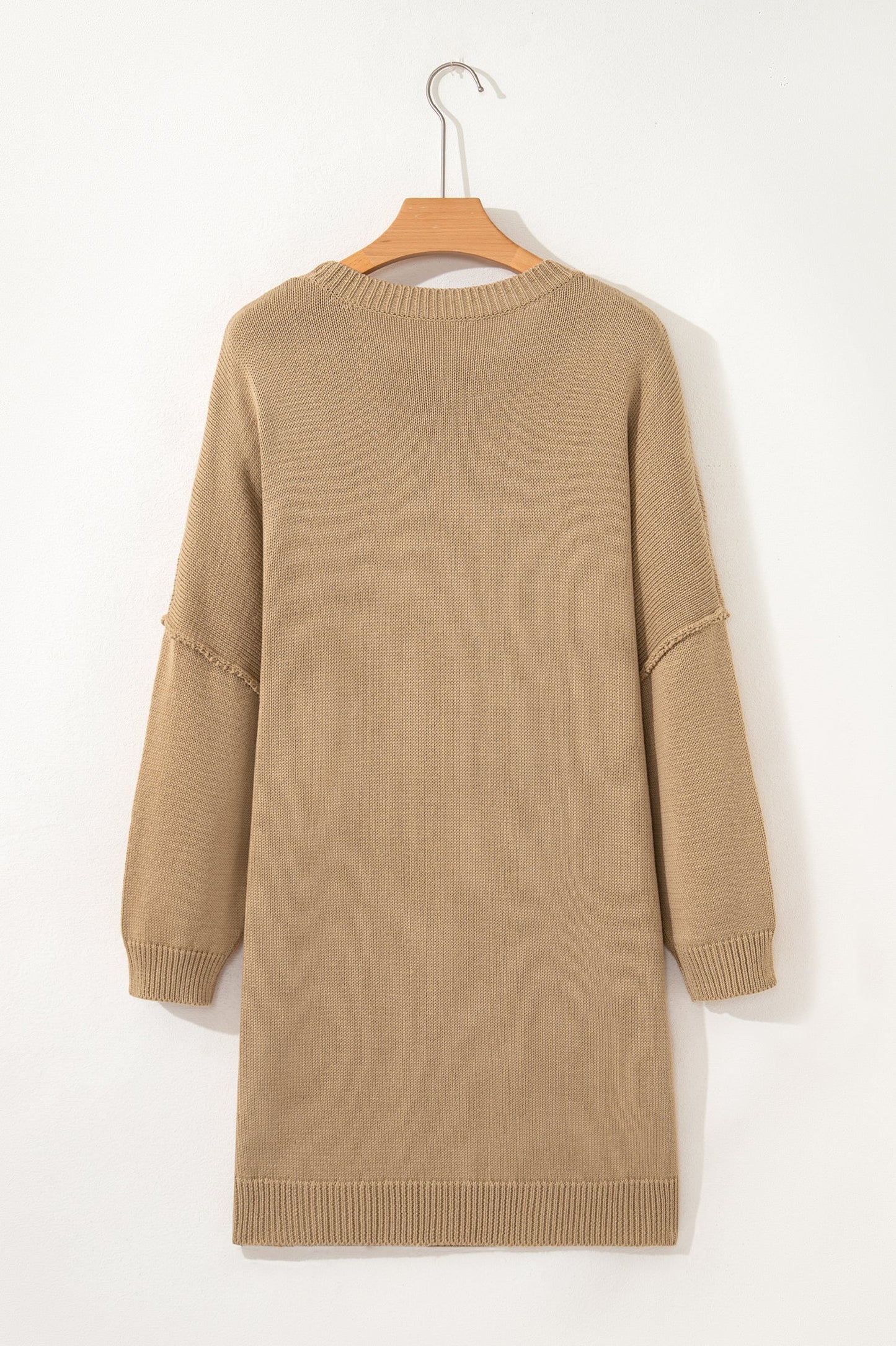 Solid Drop Shoulder Oversize Mini Sweater Dress