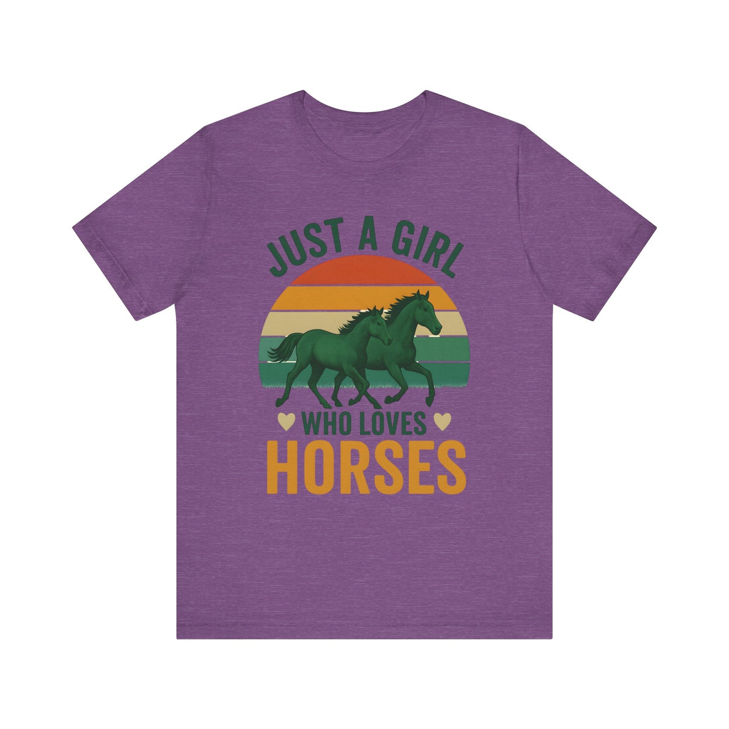 Just a Girl Who Loves Horses Tee | Horse Lover Shirt, Equestrian Gift, Casual Summer Tee, Birthday Present, Gift for Horse Girls