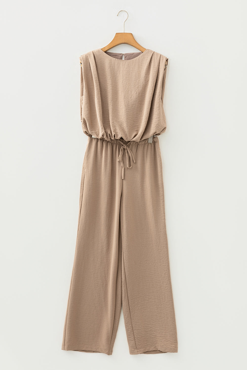 Solid Keyhole Puffy Tank and Pants Set