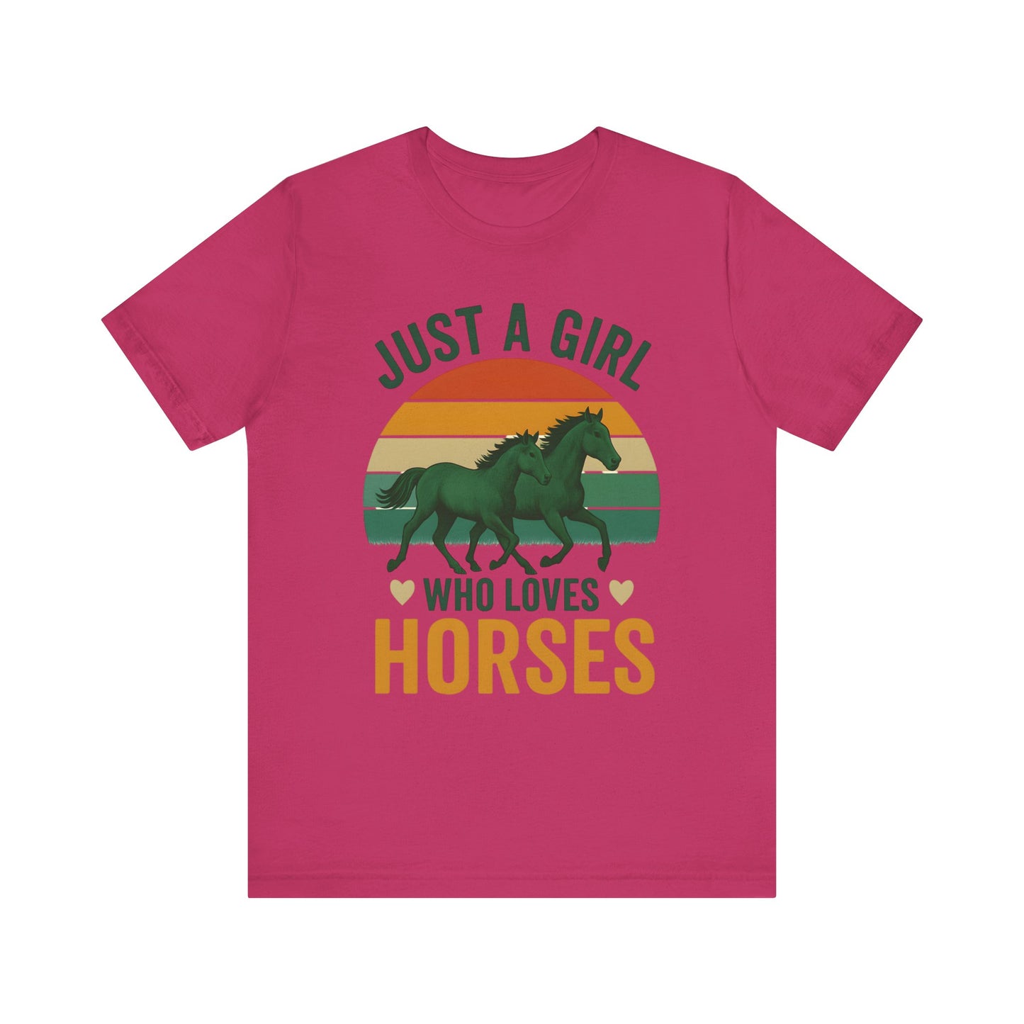 Just a Girl Who Loves Horses Tee | Horse Lover Shirt, Equestrian Gift, Casual Summer Tee, Birthday Present, Gift for Horse Girls