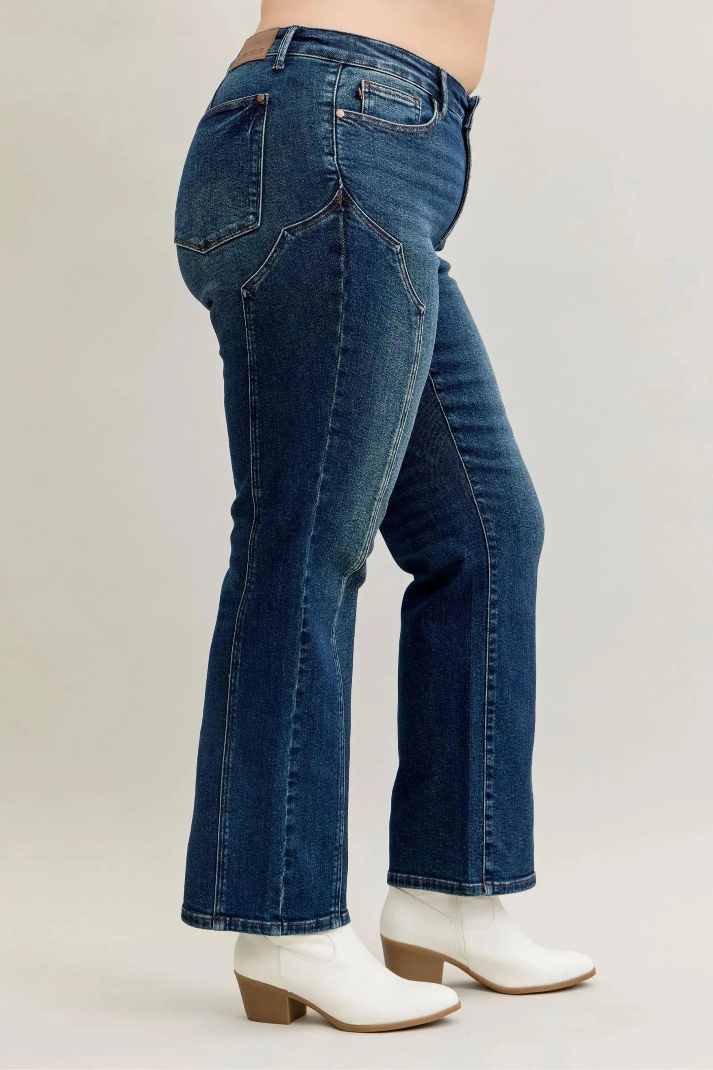 Plus Size Seam Detailed Straight Leg Judy Blue Jeans
