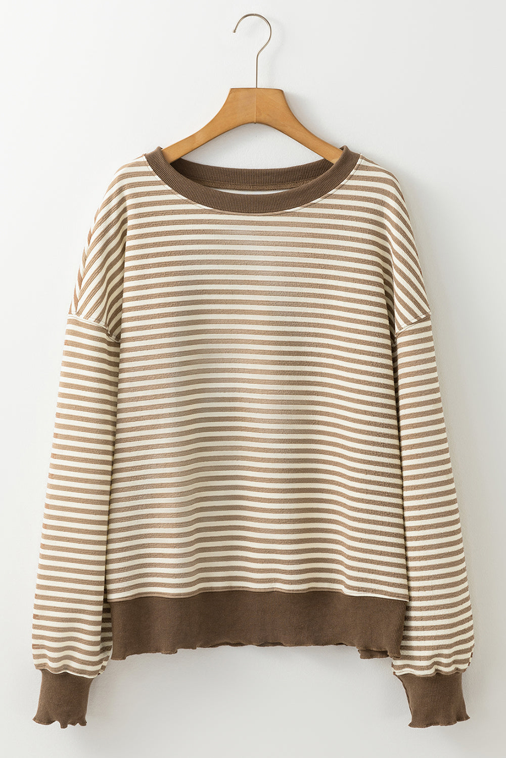 Stripe Drop Shoulder Long Sleeve Top