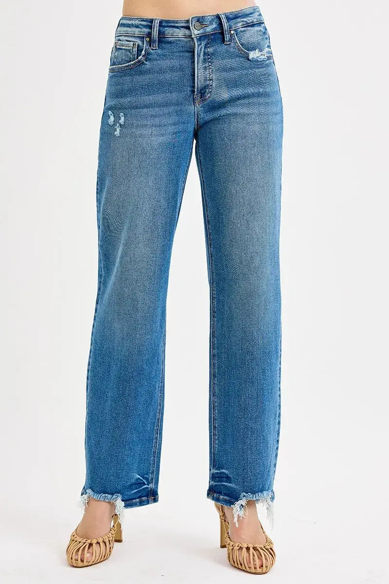 Full Size/Plus Size Mid Rise Baggy RISEN Jeans