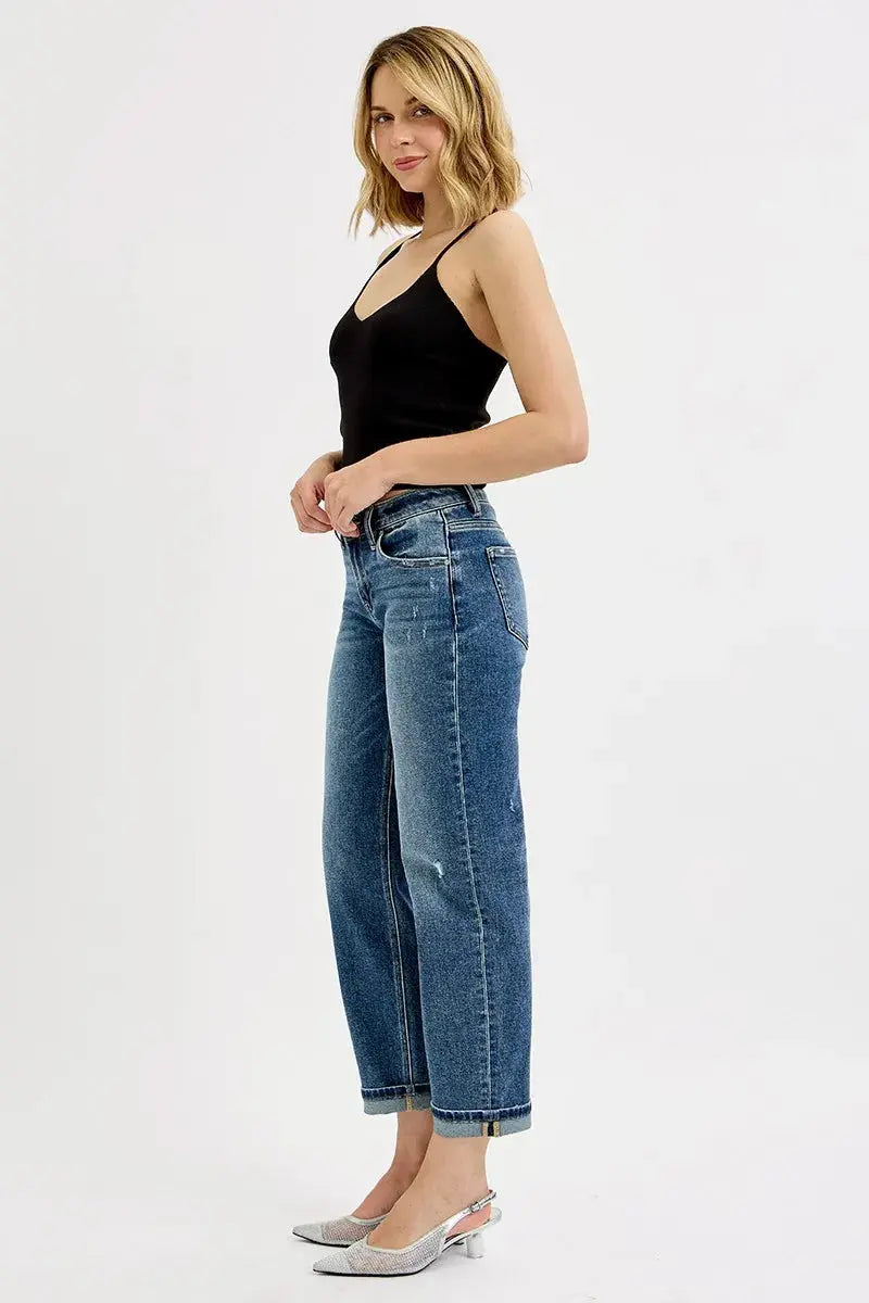 Low-Rise Crop Boyfriend RISEN Jeans – Full & Plus Size
