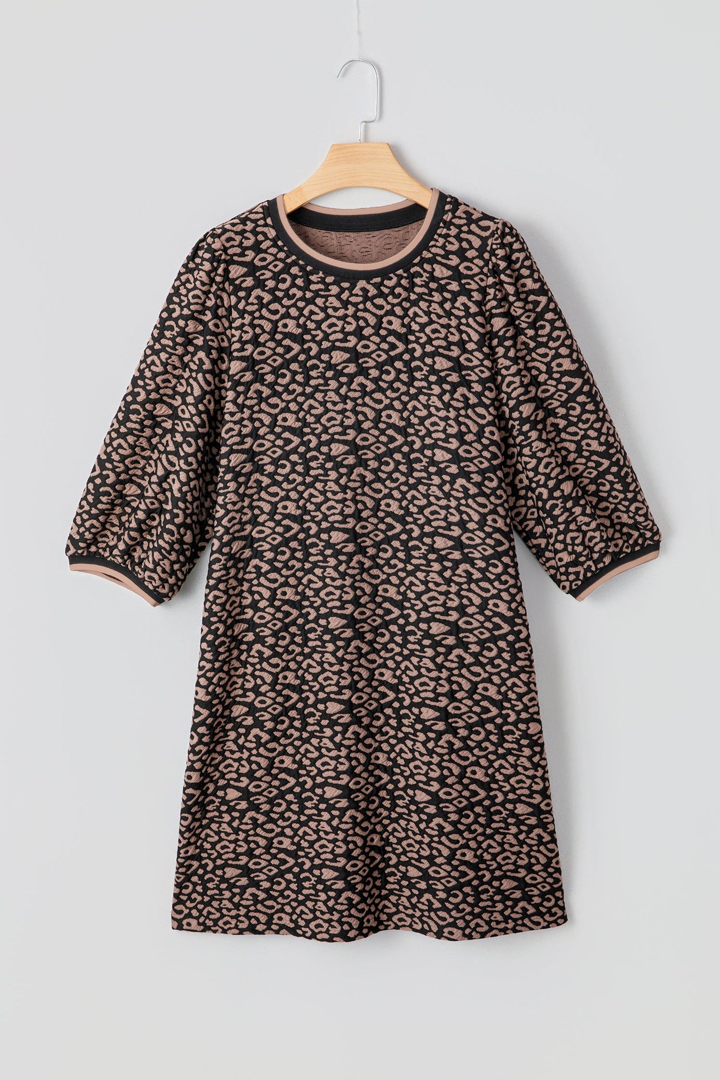 Leopard Bubble Sleeve Mini Dress