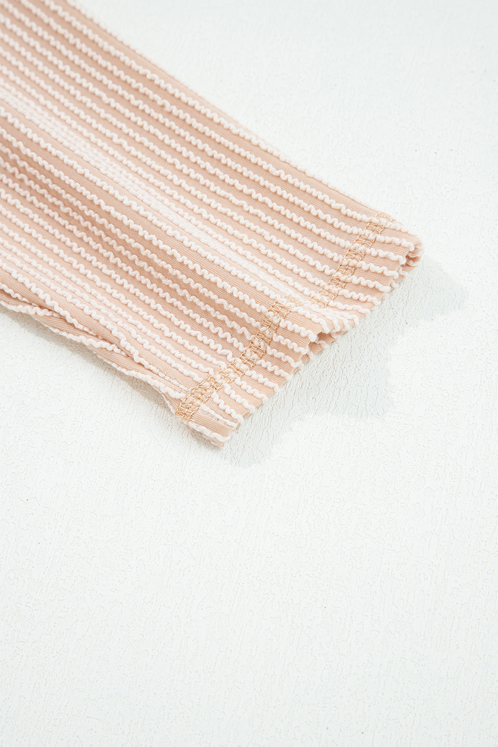 Solid Corded Knit Long Sleeve Top