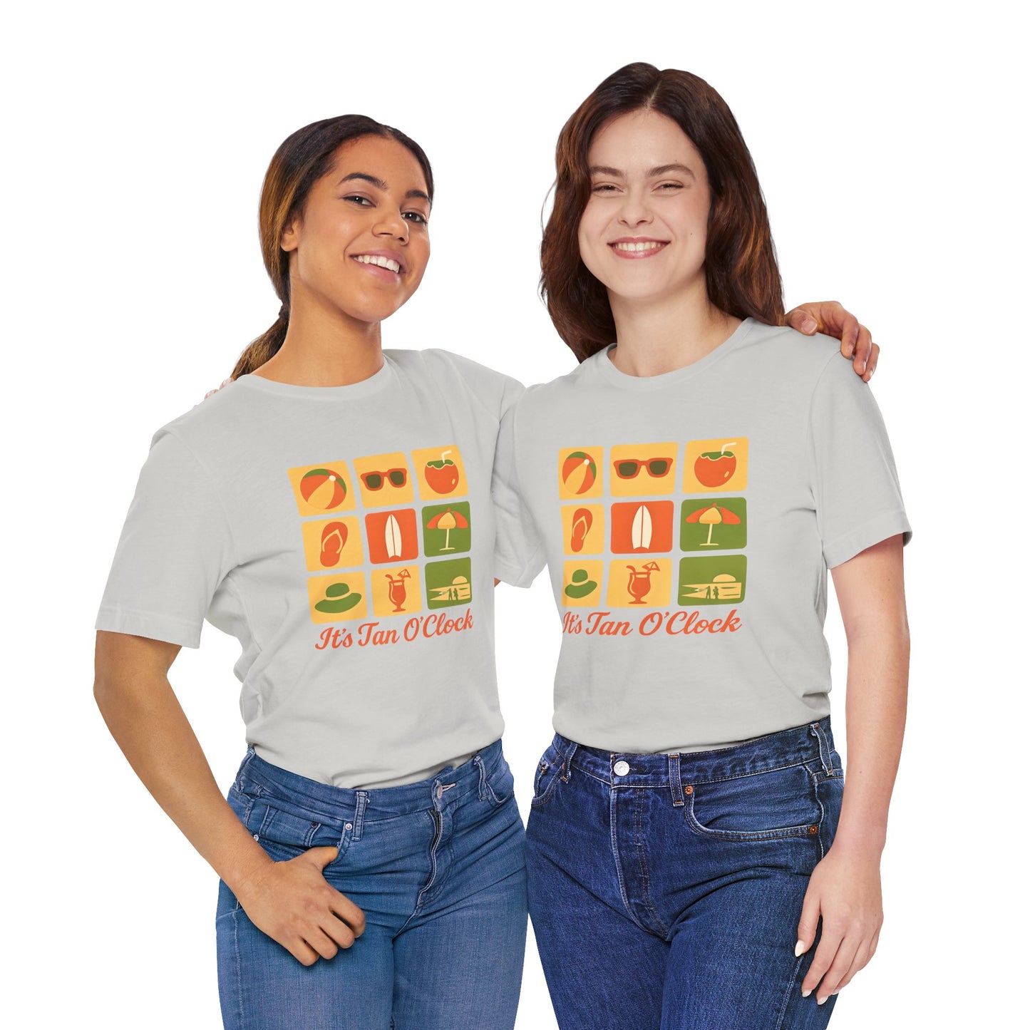 Summer Vibes Tee - It's Tan O'Clock, Unisex Beach Shirt, Vacation Outfit, Gift for Sun Lovers, Casual Summer Wear, Summer Holiday Apparel