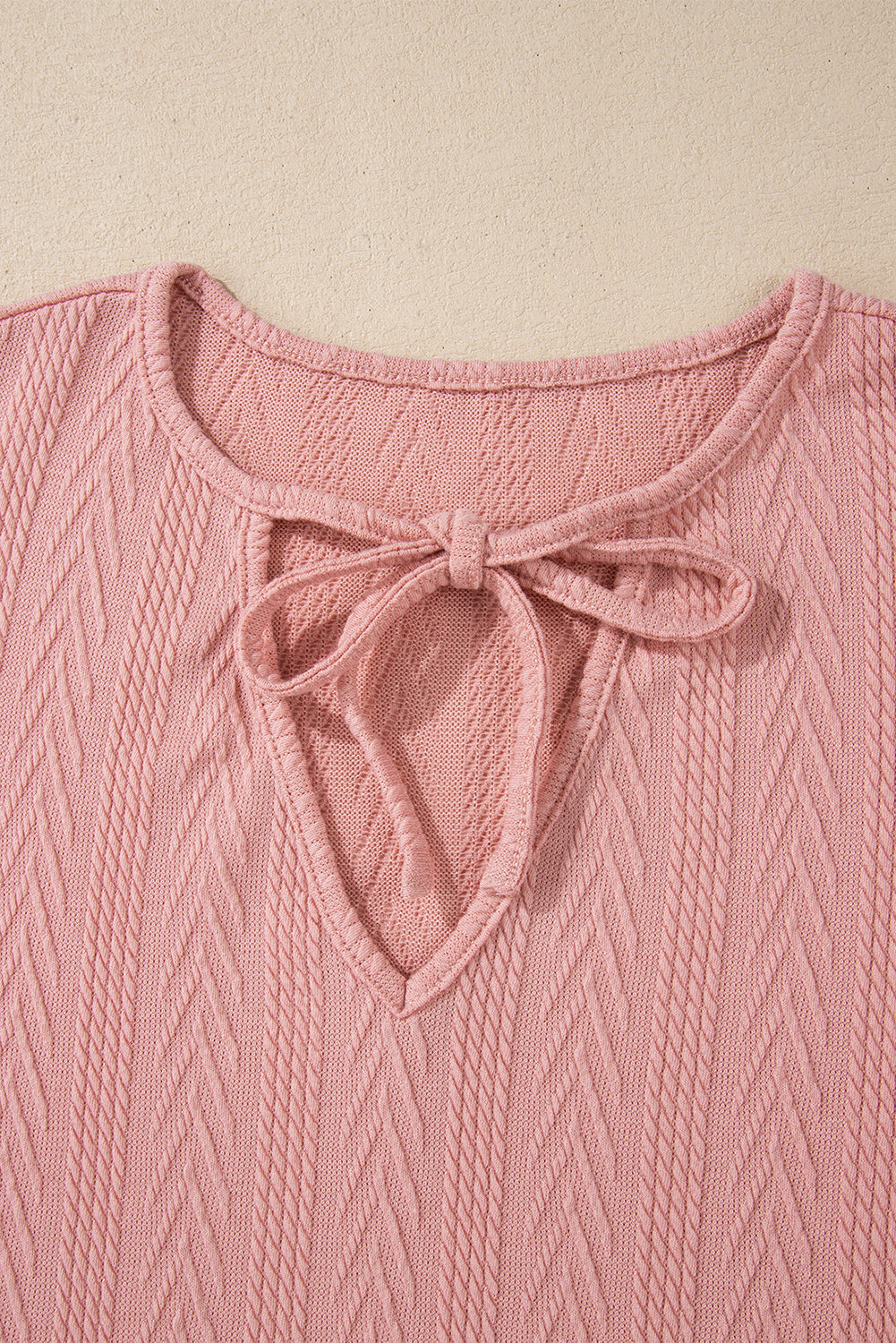 Floral Patchwork Textured Knit V-Neck Blouse