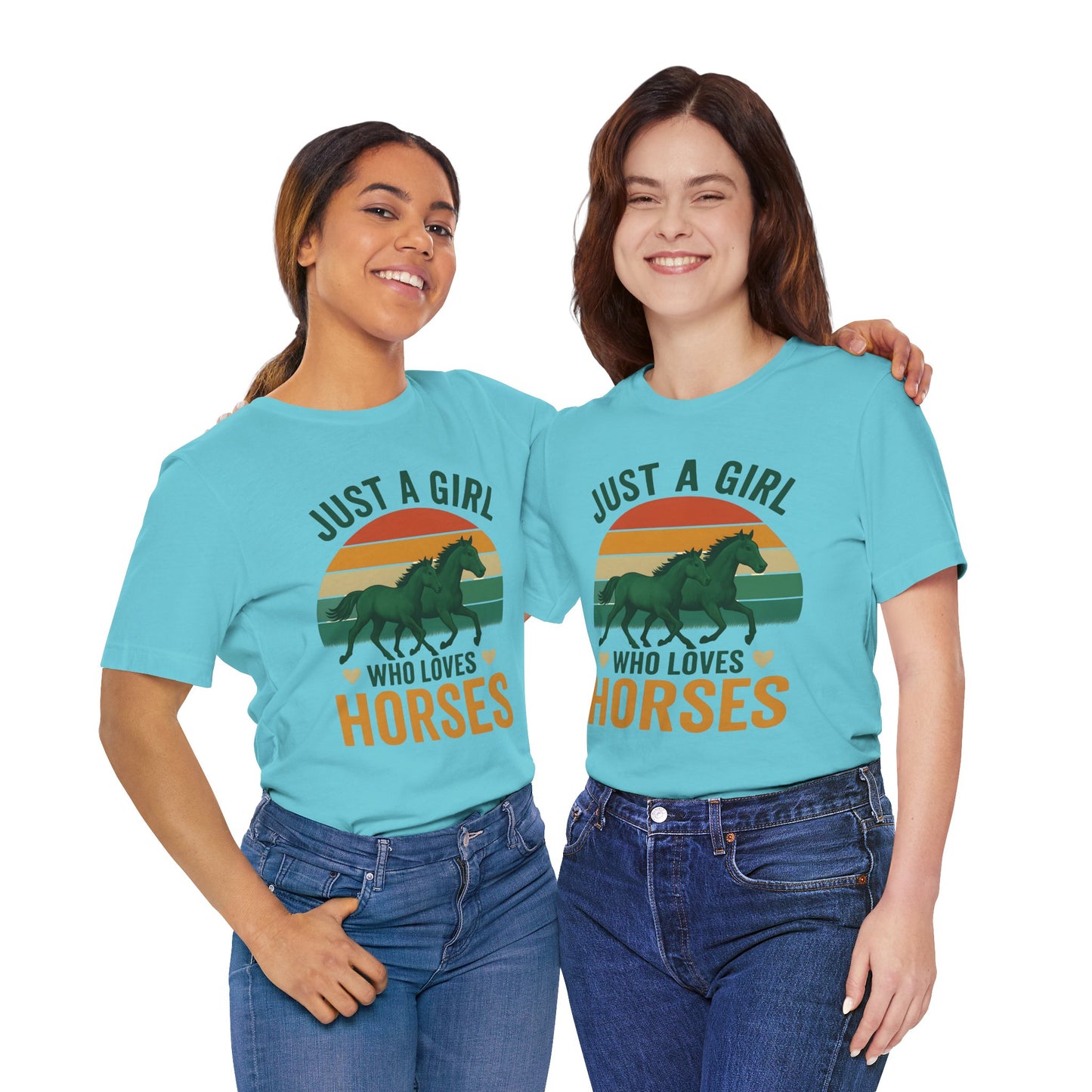 Just a Girl Who Loves Horses Tee | Horse Lover Shirt, Equestrian Gift, Casual Summer Tee, Birthday Present, Gift for Horse Girls