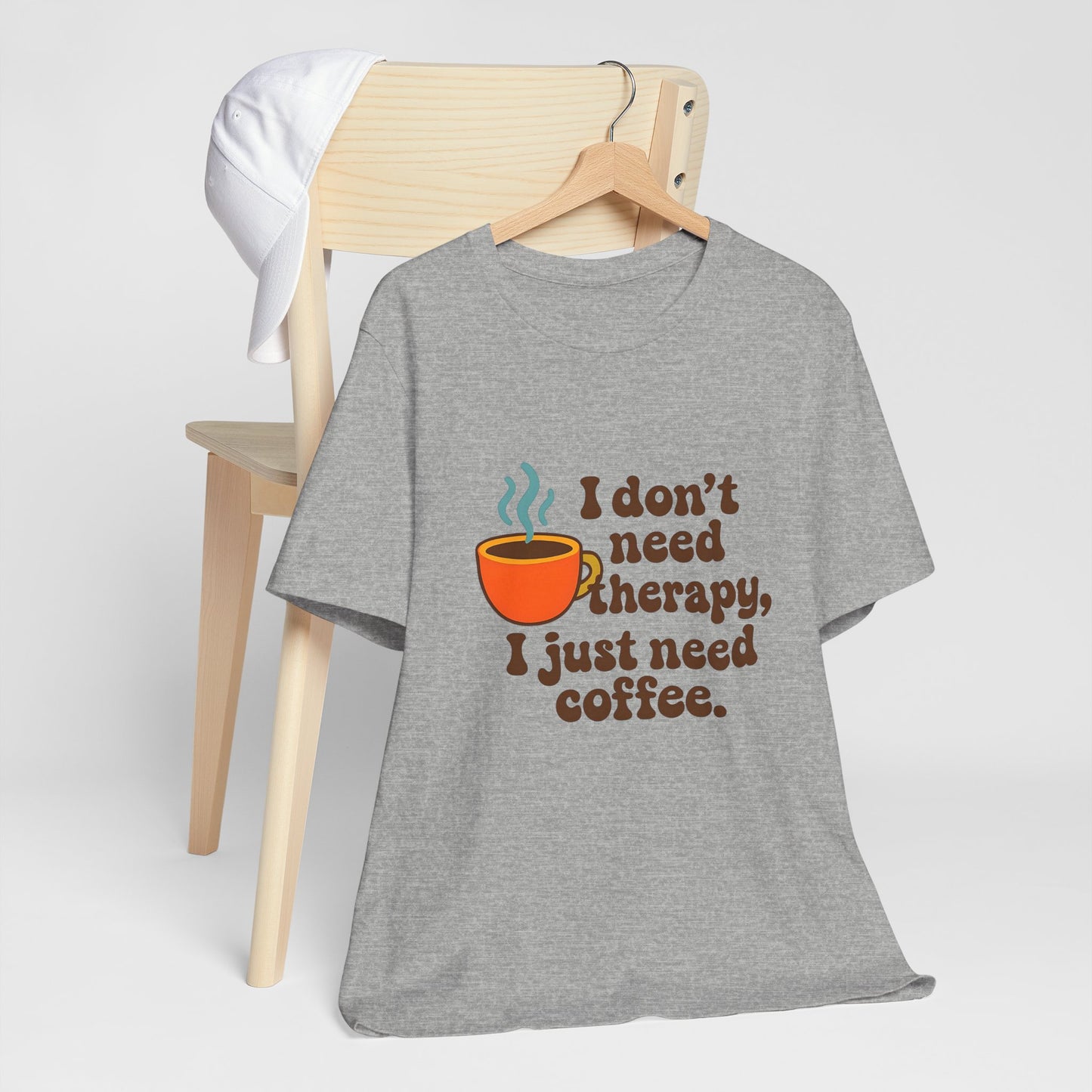 Coffee Therapy Tee, Unisex Graphic Tee, Casual Wear, Perfect Gift for Coffee Lovers, Funny T-Shirt, Everyday Comfort Wear