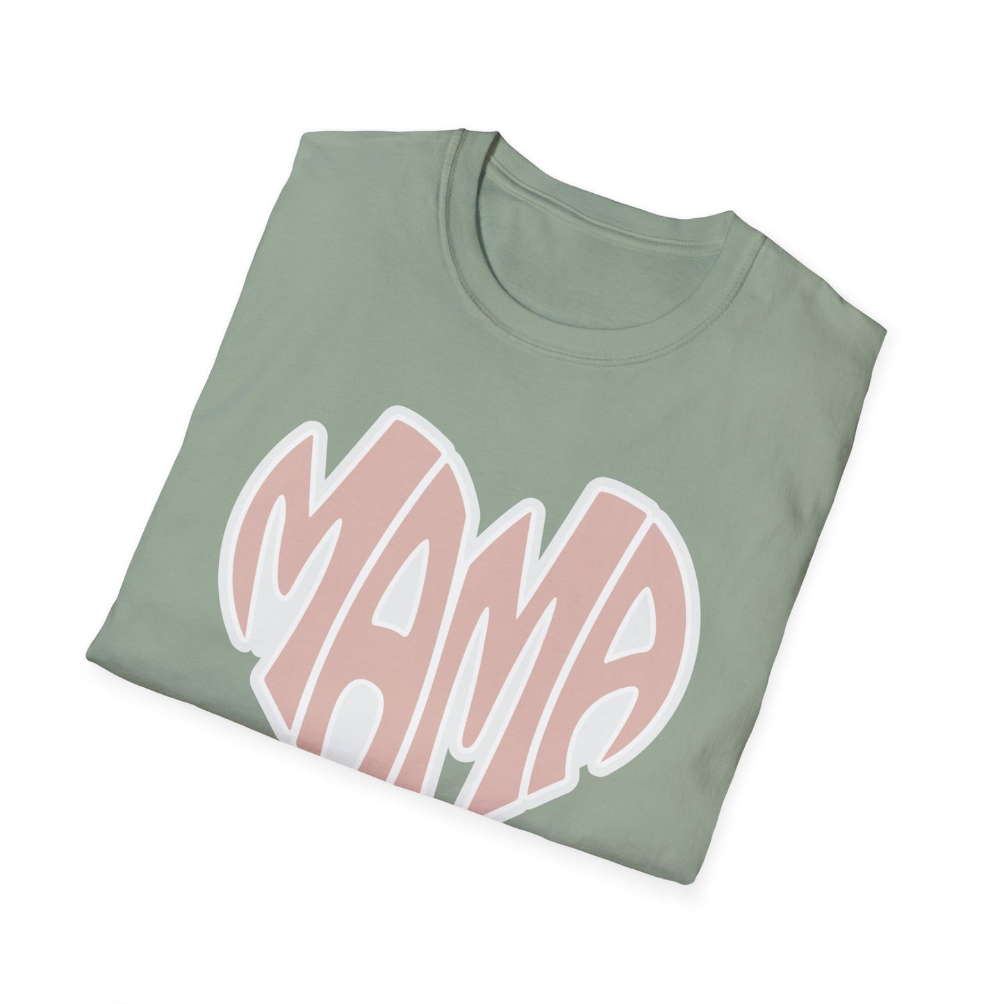 Mama Heart Unisex Softstyle T-Shirt | Gifts for Moms | Casual Wear | Mother's Day | Family Celebrations