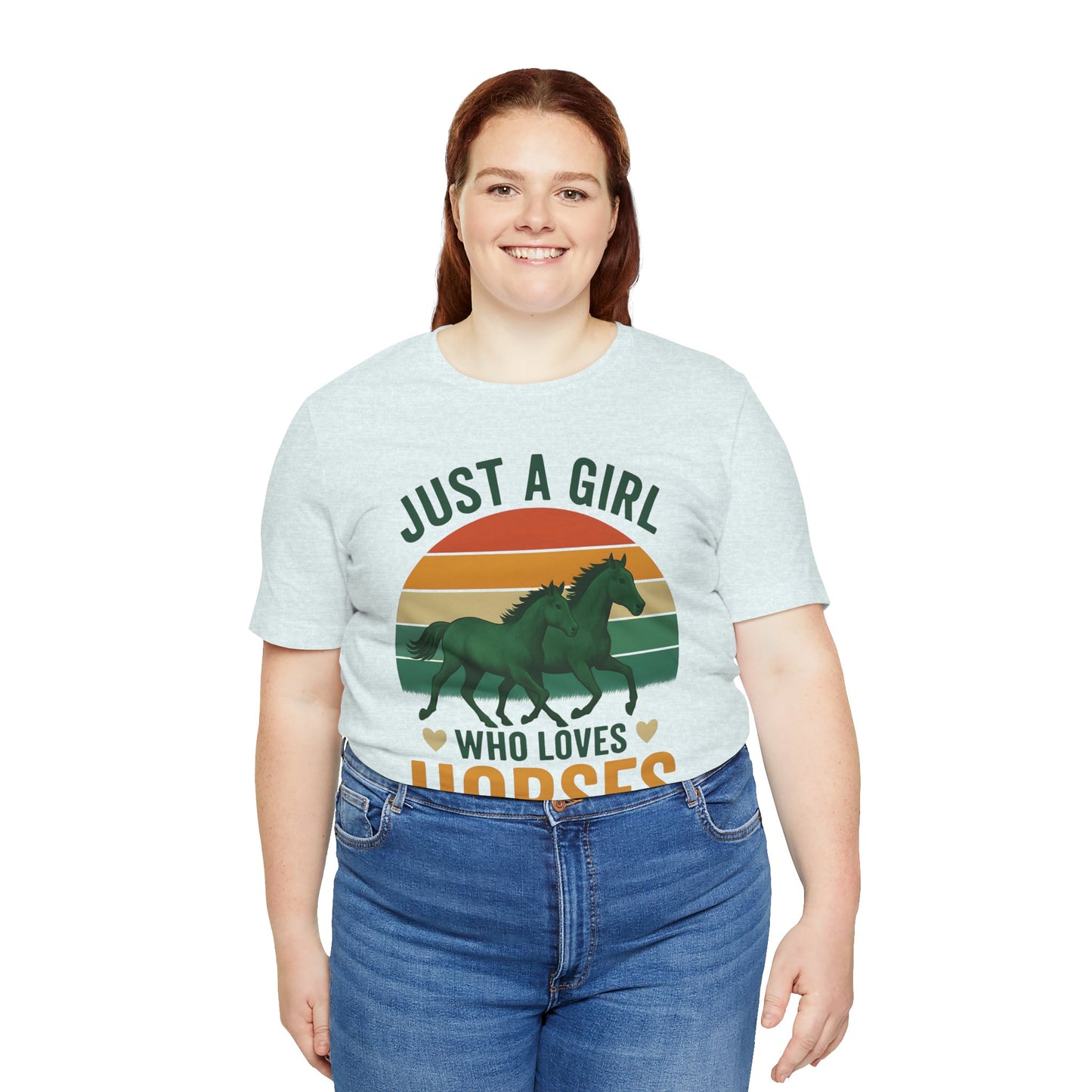 Just a Girl Who Loves Horses Tee | Horse Lover Shirt, Equestrian Gift, Casual Summer Tee, Birthday Present, Gift for Horse Girls