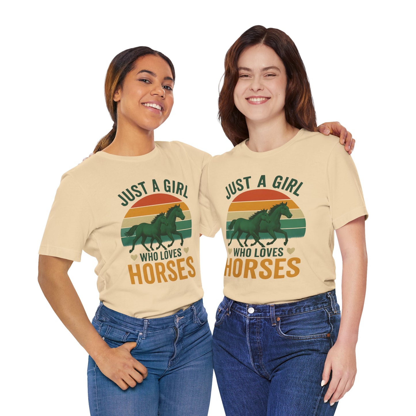 Just a Girl Who Loves Horses Tee | Horse Lover Shirt, Equestrian Gift, Casual Summer Tee, Birthday Present, Gift for Horse Girls