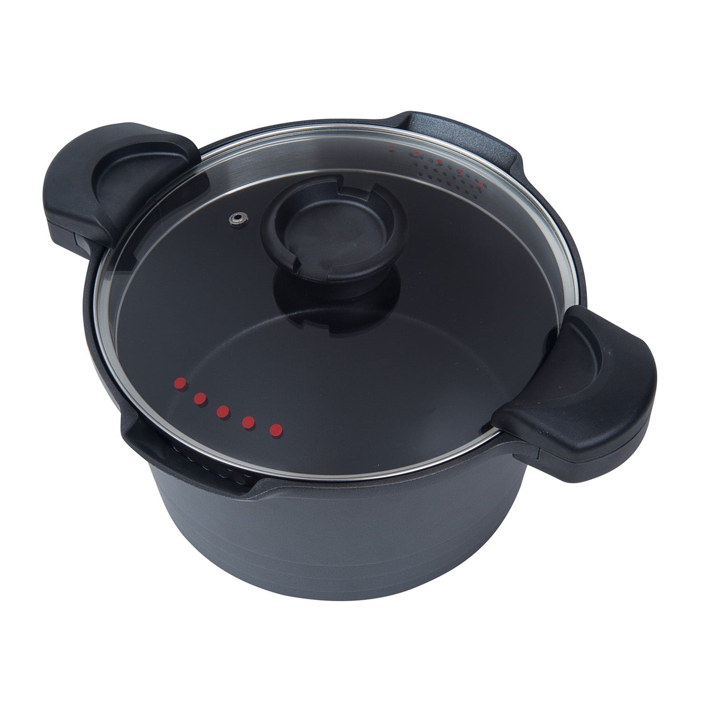 MASTERPAN Nonstick Stock & Pasta Pot With Glass Lid Strainer, 5 QT., 9" (23cm)