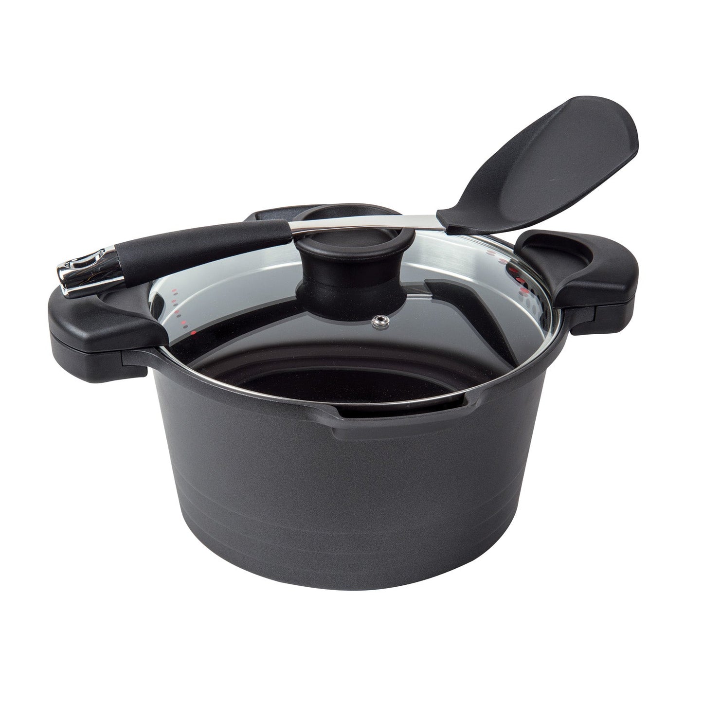 MASTERPAN Nonstick Stock & Pasta Pot With Glass Lid Strainer, 5 QT., 9" (23cm)