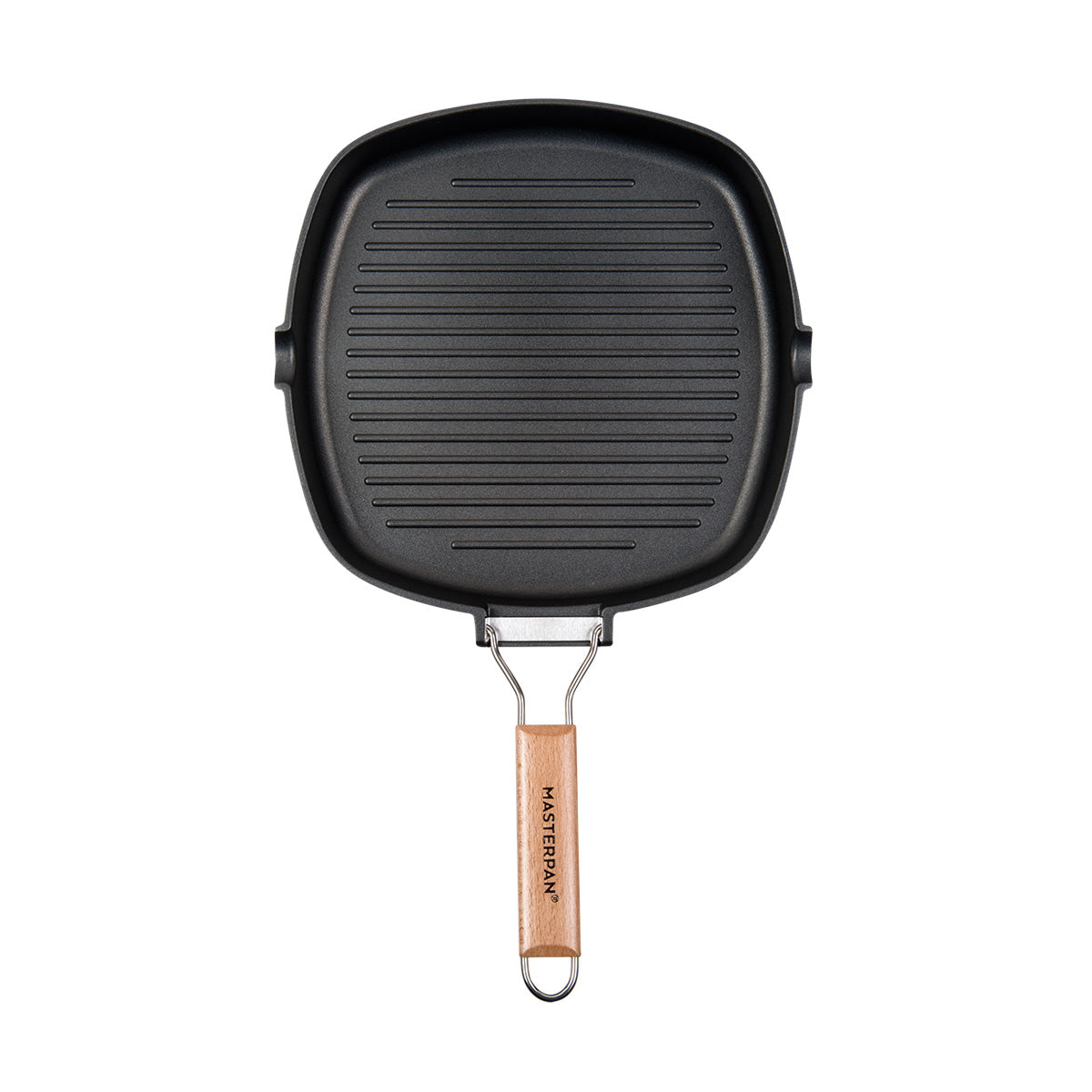 MASTERPAN Nonstick Grill Pan with Folding Handle, 8" (20cm)