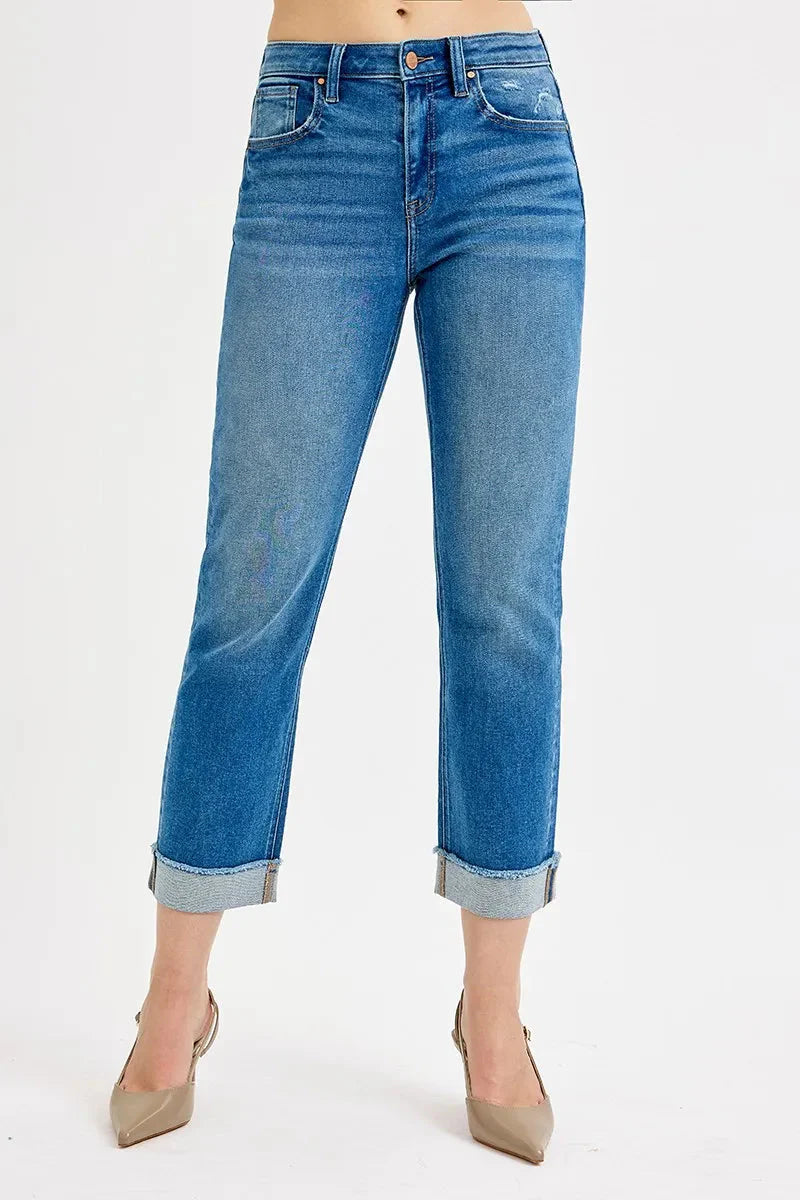 RISEN Jeans - Full Size High Rise Boyfriend Fit Ankle Jeans