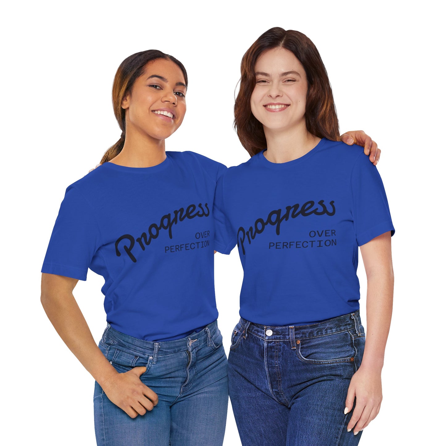 Unisex Tee: Progress Over Perfection Shirt, Motivational Top, Casual Wear, Gift for Growth Mindset, Everyday Comfort