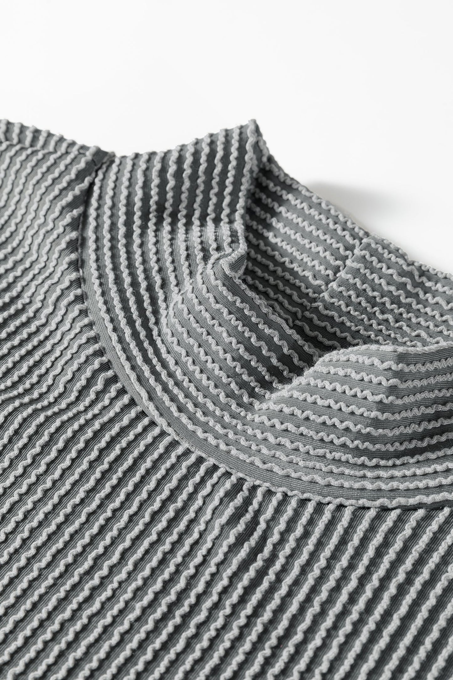 Corded Knit Mock Neck Tee and Pant Set