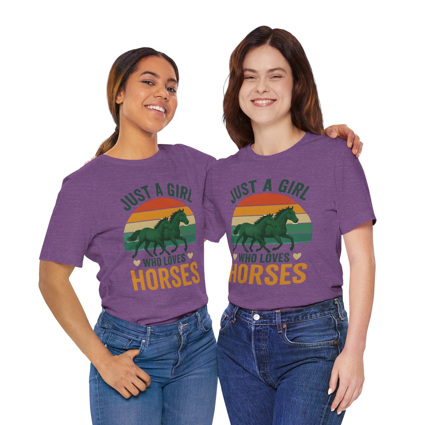 Just a Girl Who Loves Horses Tee | Horse Lover Shirt, Equestrian Gift, Casual Summer Tee, Birthday Present, Gift for Horse Girls