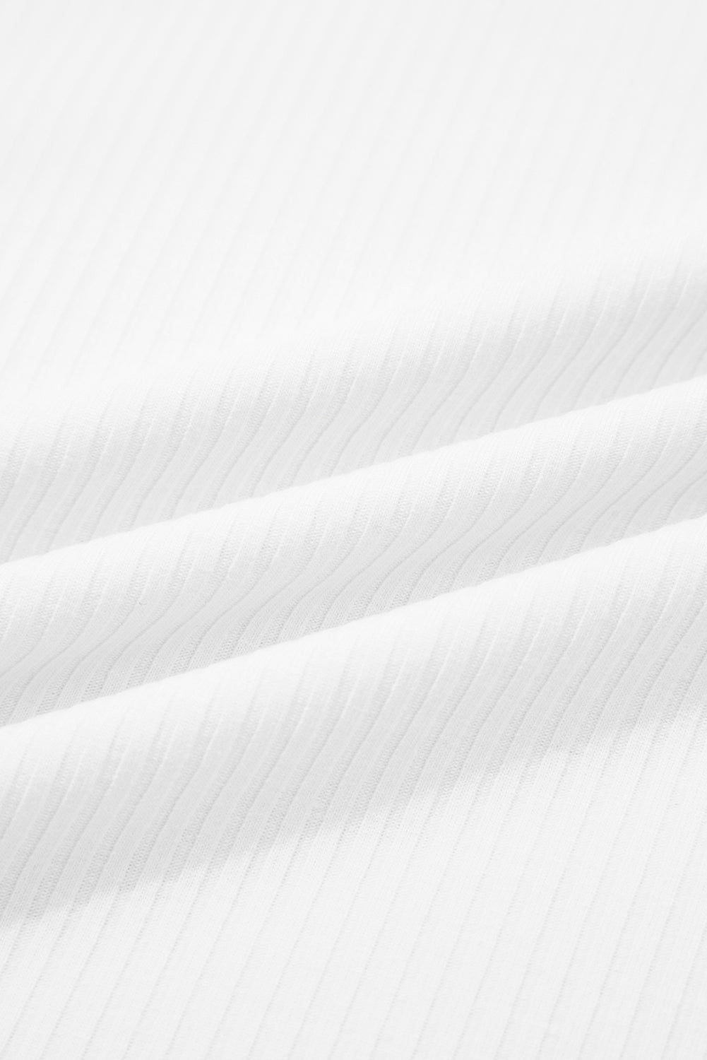 Solid Ribbed Knit Ruffle Short Sleeve T-Shirt