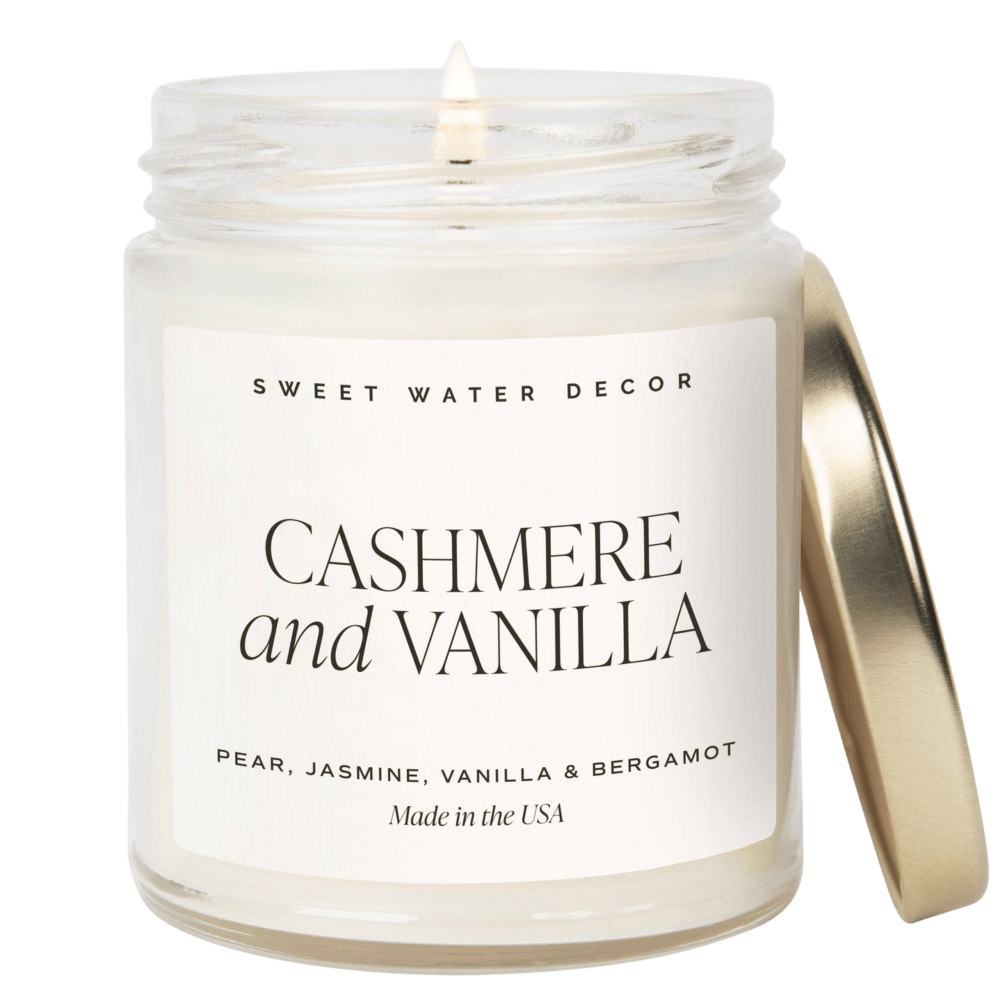 Cashmere and Vanilla Soy Candle - Clear Jar - 9 oz
