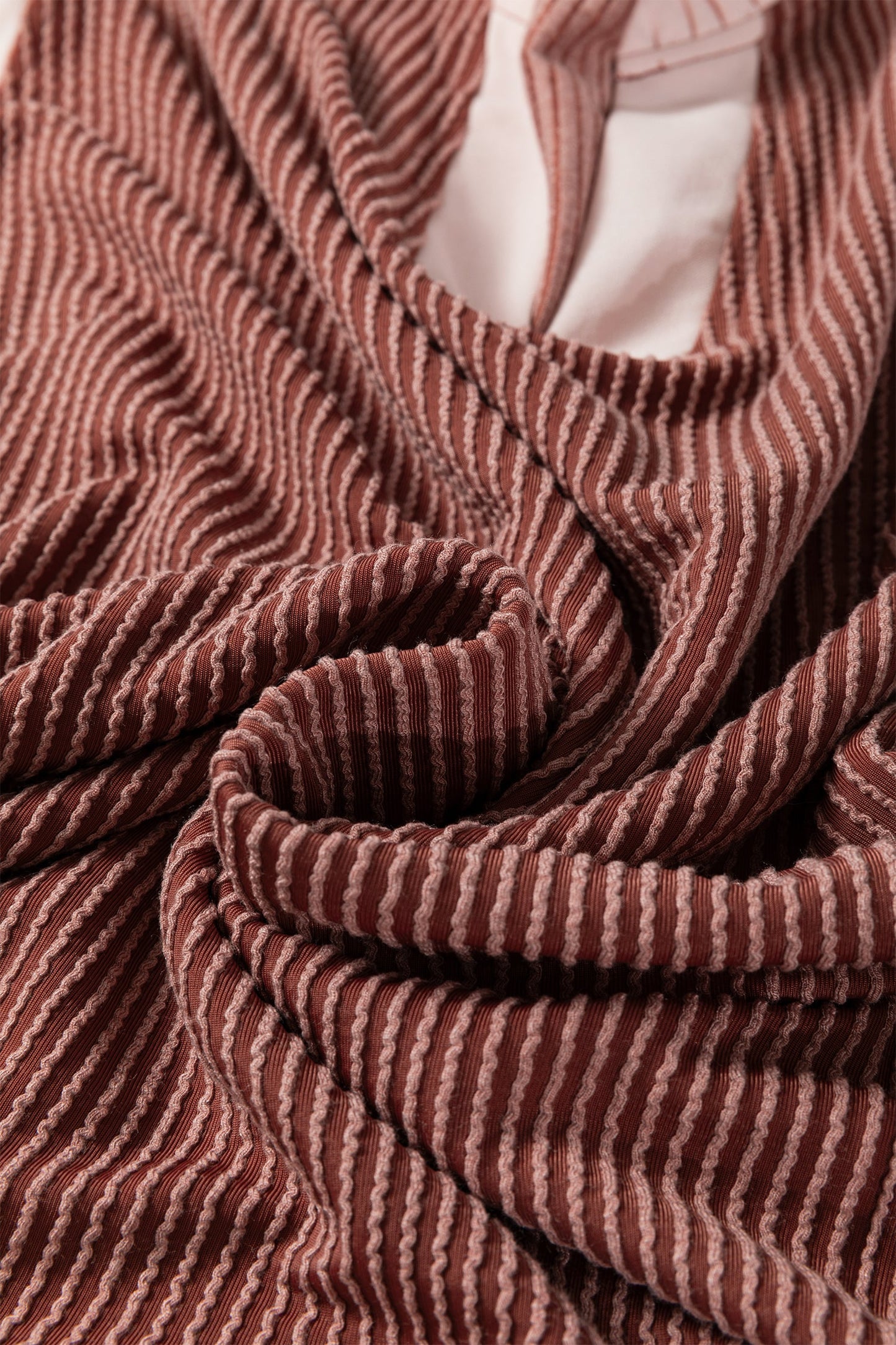 Plus Size Colorblock Corded Knit Ruffle Sleeve Blouse