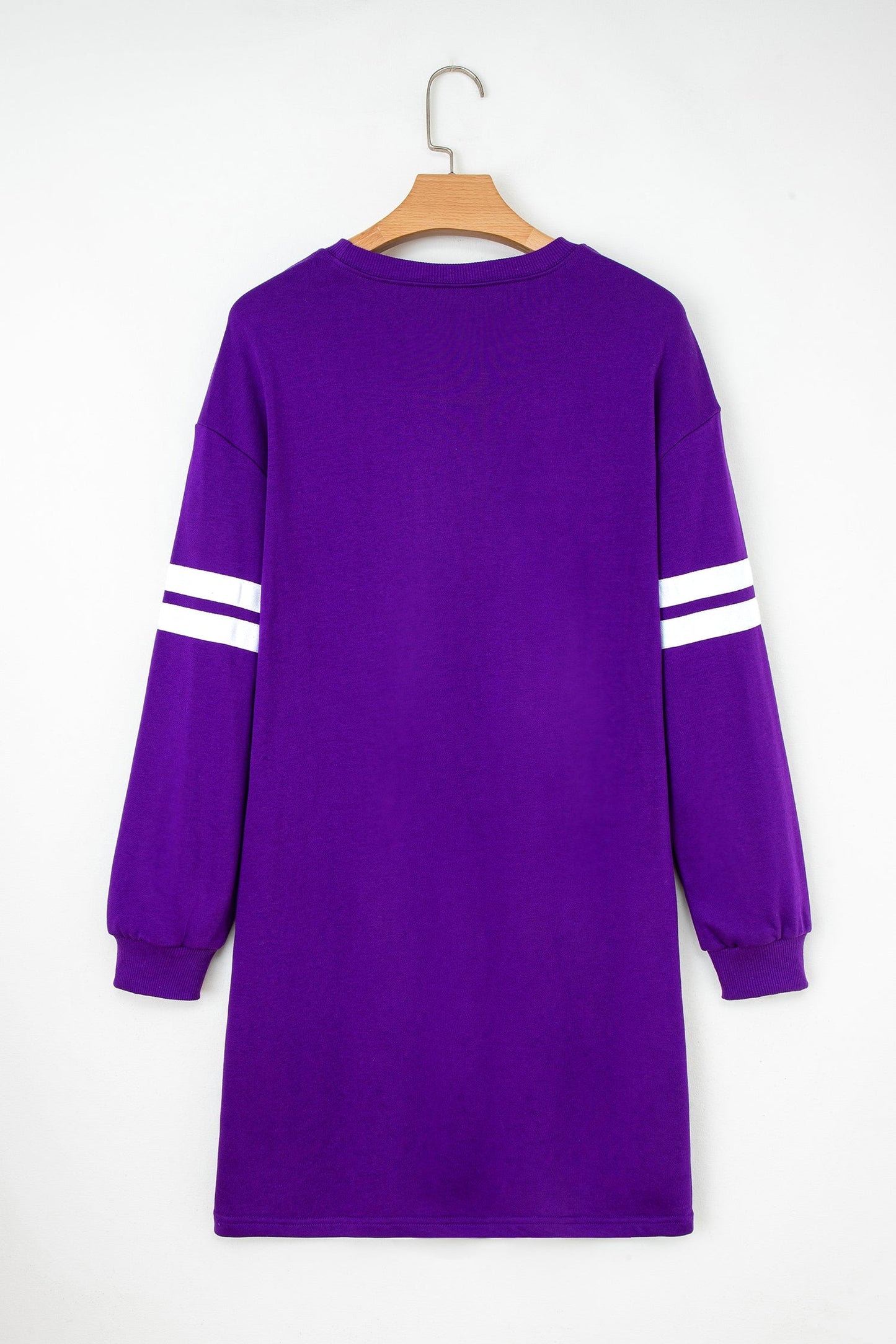 Varsity Stripe Long Sleeve Sweatshirt Dress