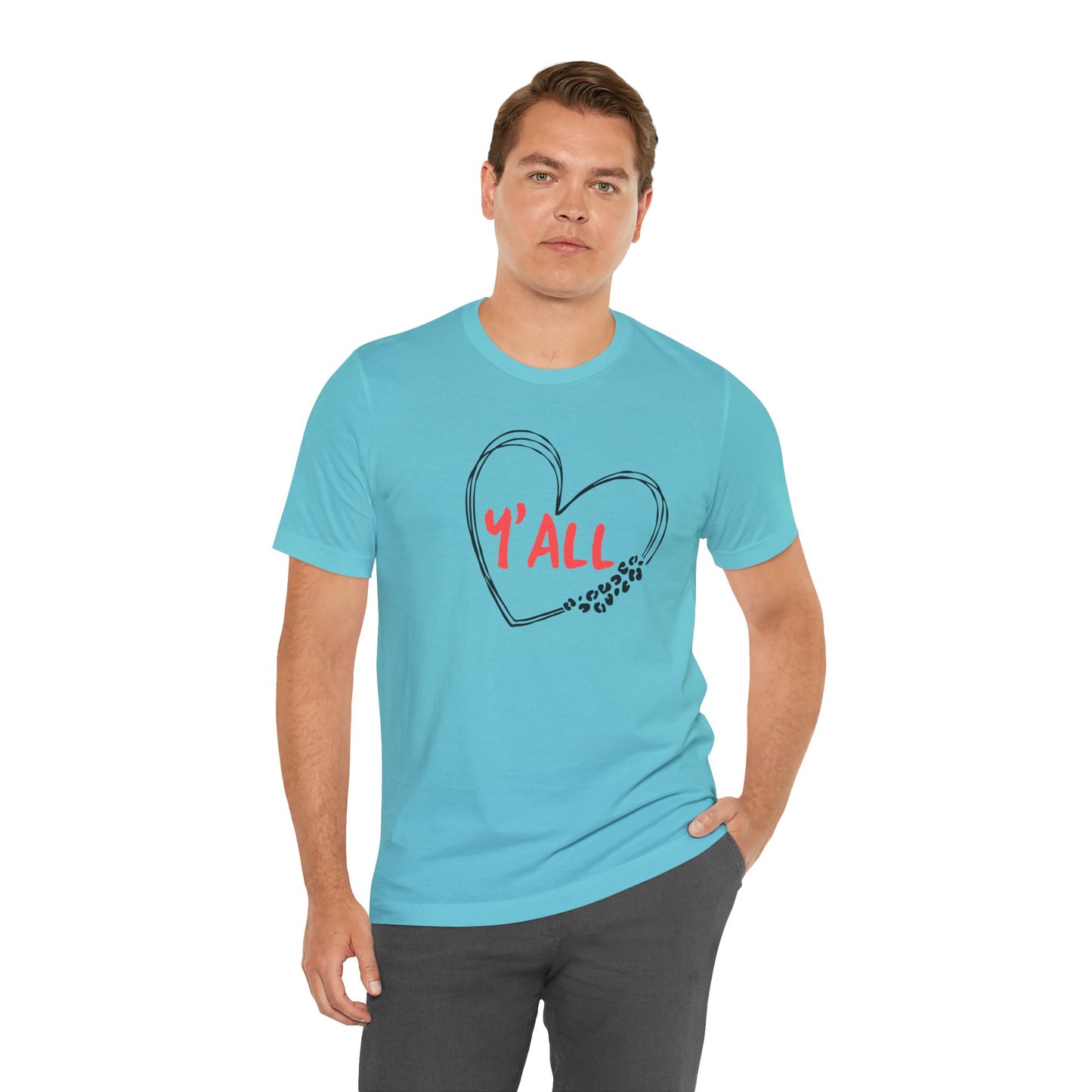 Heartfelt Love Unisex Tee - Casual Style, Y'all Shirt, Gift for Friends, Valentine's Day, Cozy Outfit, Everyday Wear