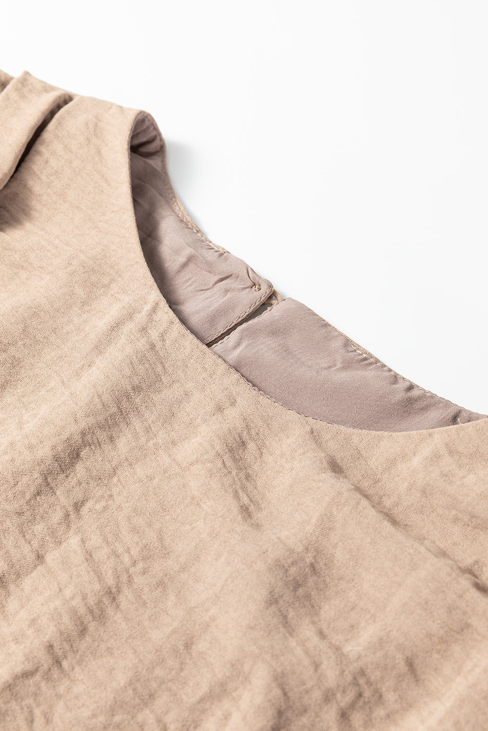 Solid Keyhole Puffy Tank and Pants Set