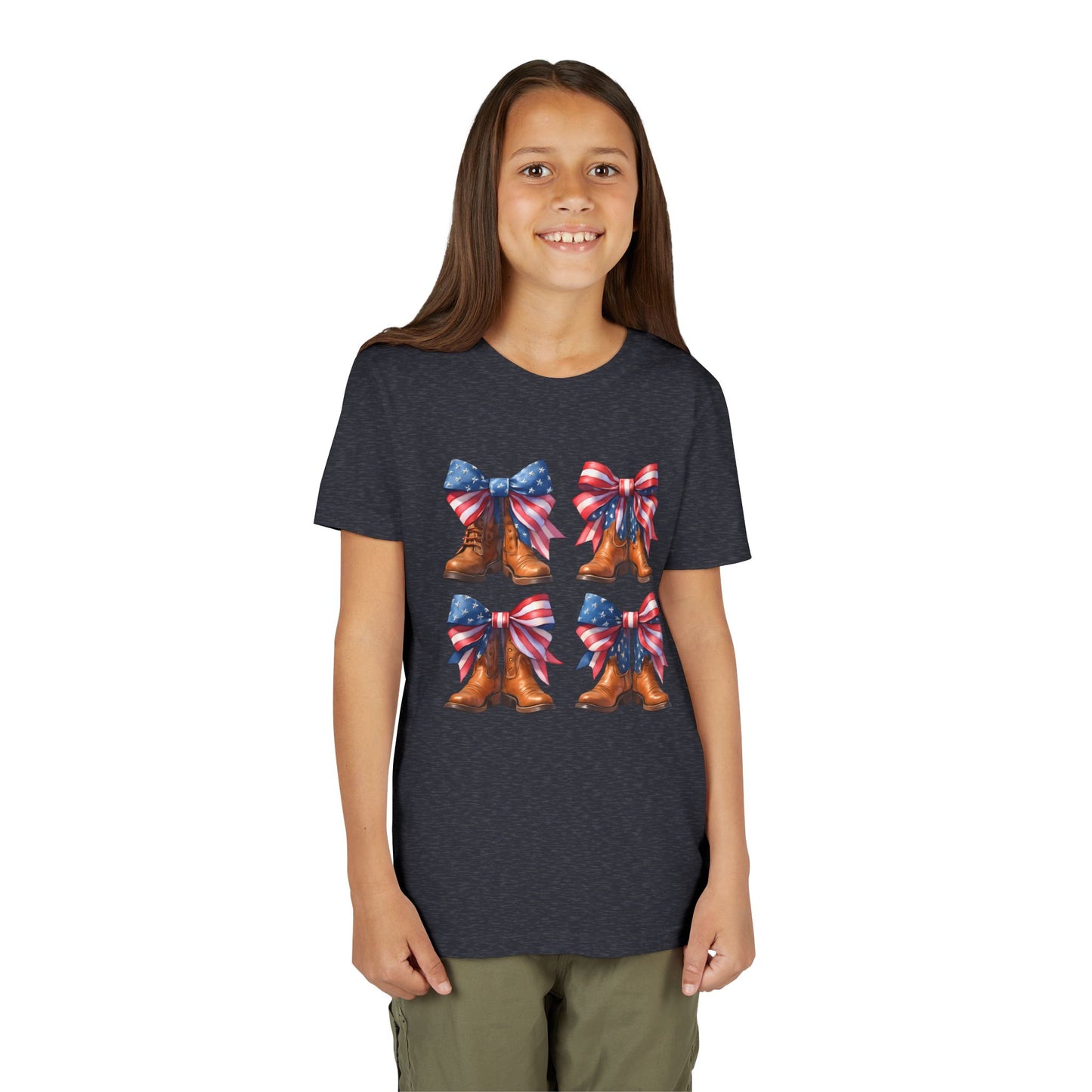 Patriotic Youth Tee, Youth Short Sleeve Shirt, 4th of July Shirt, Americana T-Shirt, Cute Kids Top for Independence Day