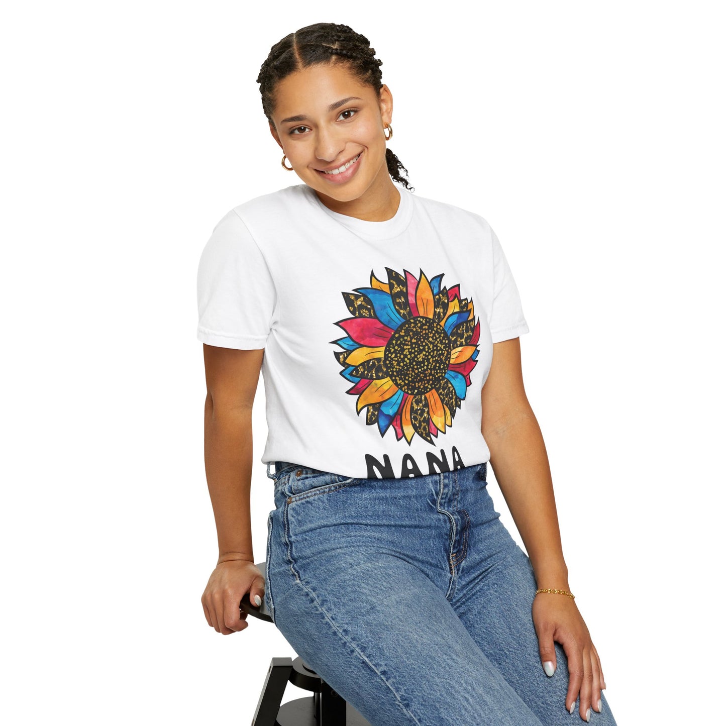 Flower Power Nana T-Shirt, Gift for Grandmother, Birthday Tee, Family Reunion Shirt, Floral Design T-Shirt