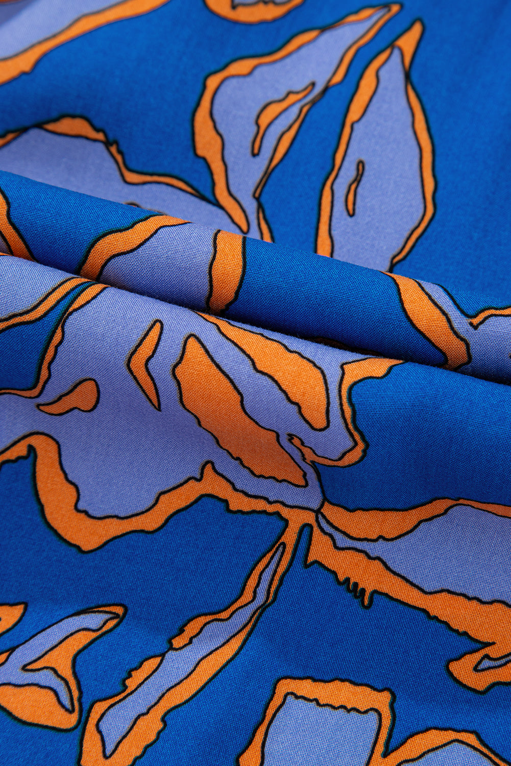 Floral Batwing Sleeve Button-Up Shirt