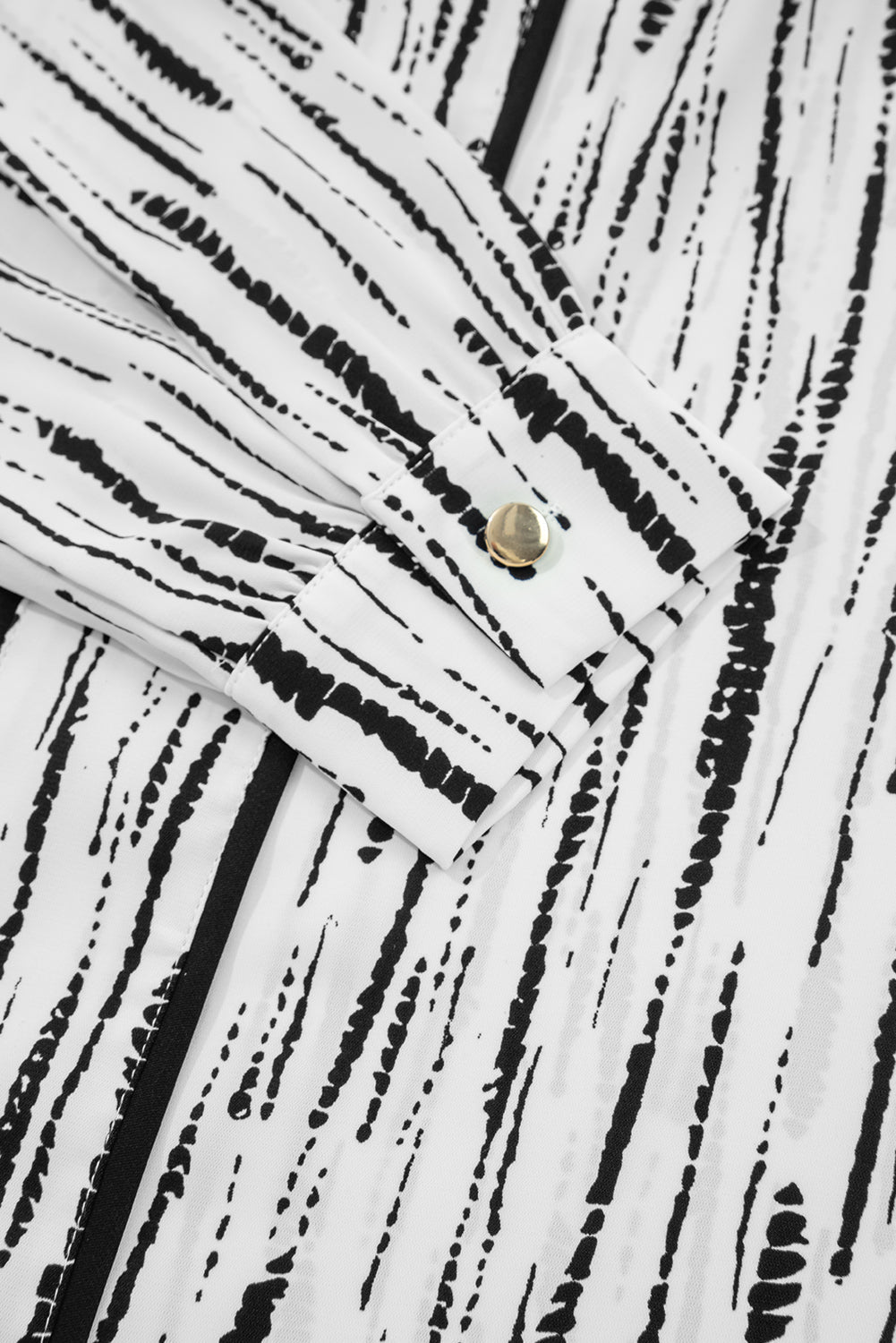 Abstract V-Neck Long Sleeve Blouse