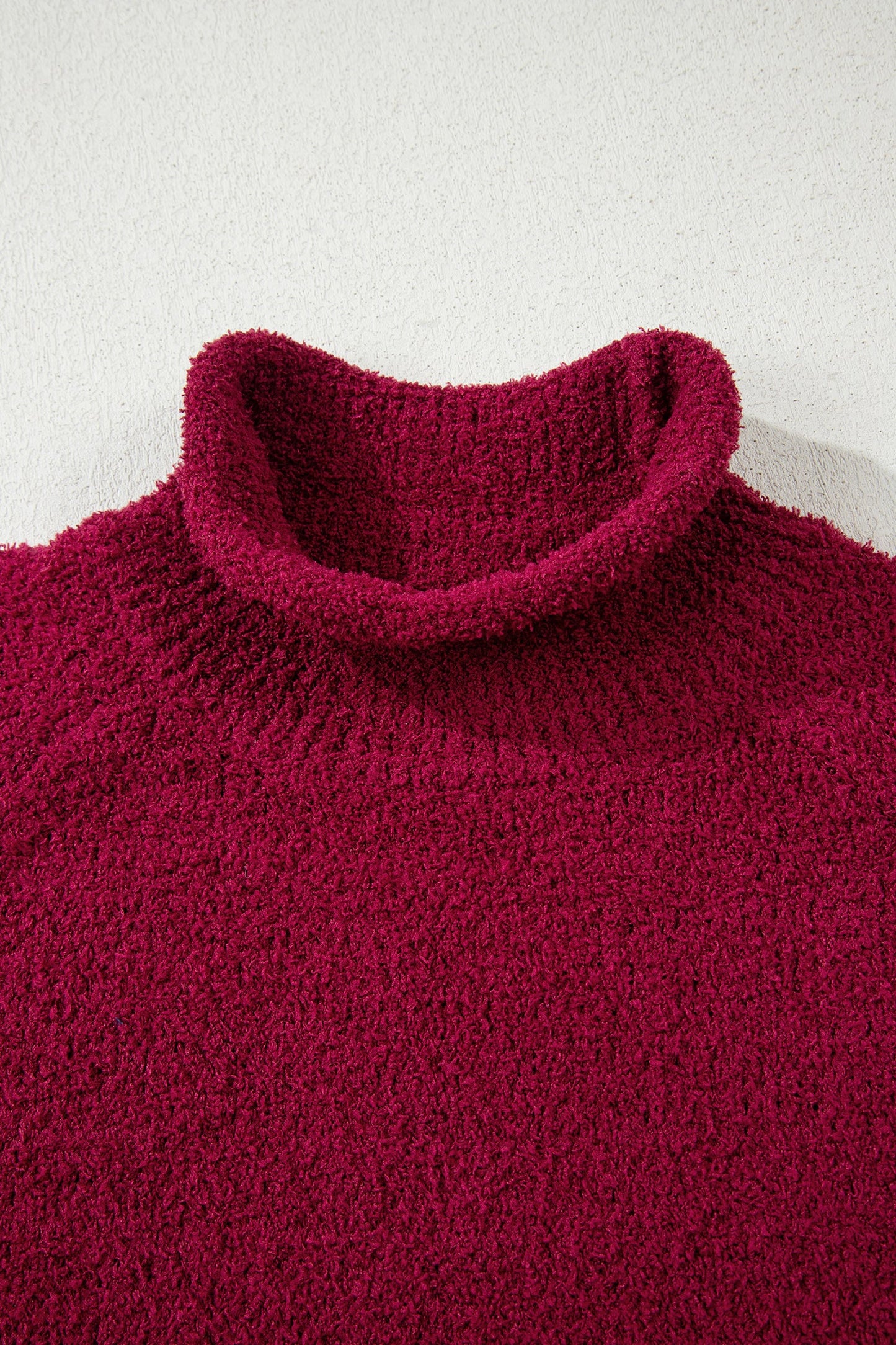 Solid Popcorn Knit Mock Neck Sweater