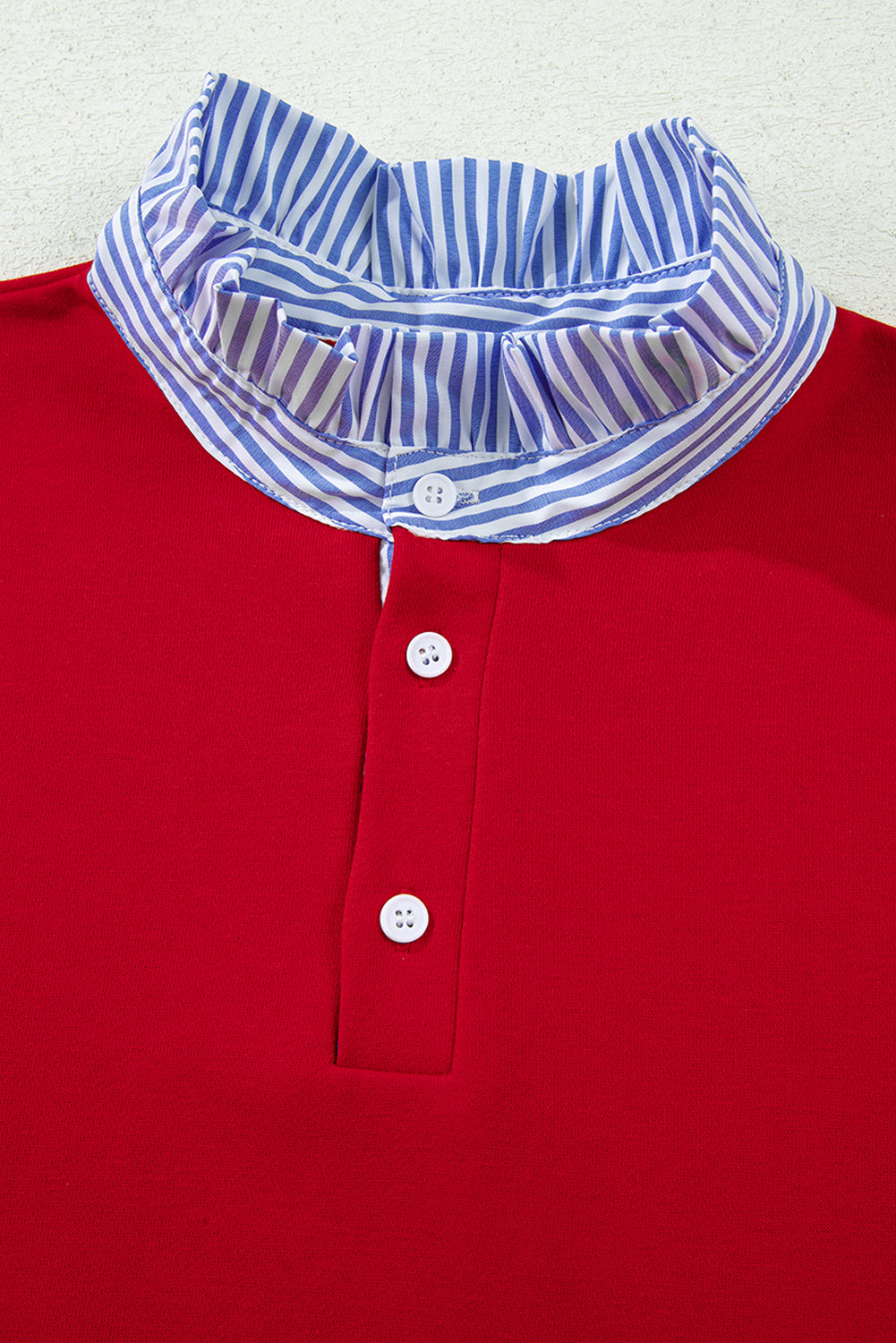 Stripe Collar Bow Tie Sweatshirt and Shorts Set