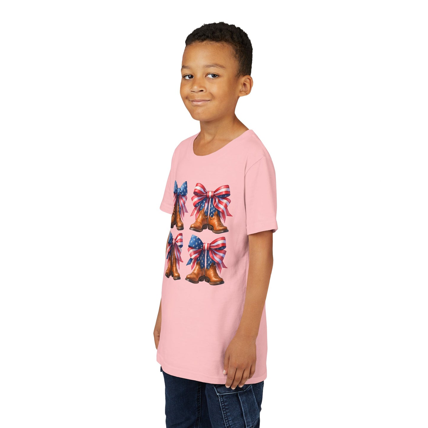 Patriotic Youth Tee, Youth Short Sleeve Shirt, 4th of July Shirt, Americana T-Shirt, Cute Kids Top for Independence Day