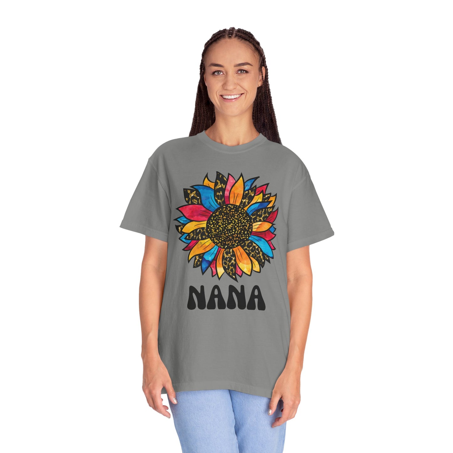 Flower Power Nana T-Shirt, Gift for Grandmother, Birthday Tee, Family Reunion Shirt, Floral Design T-Shirt