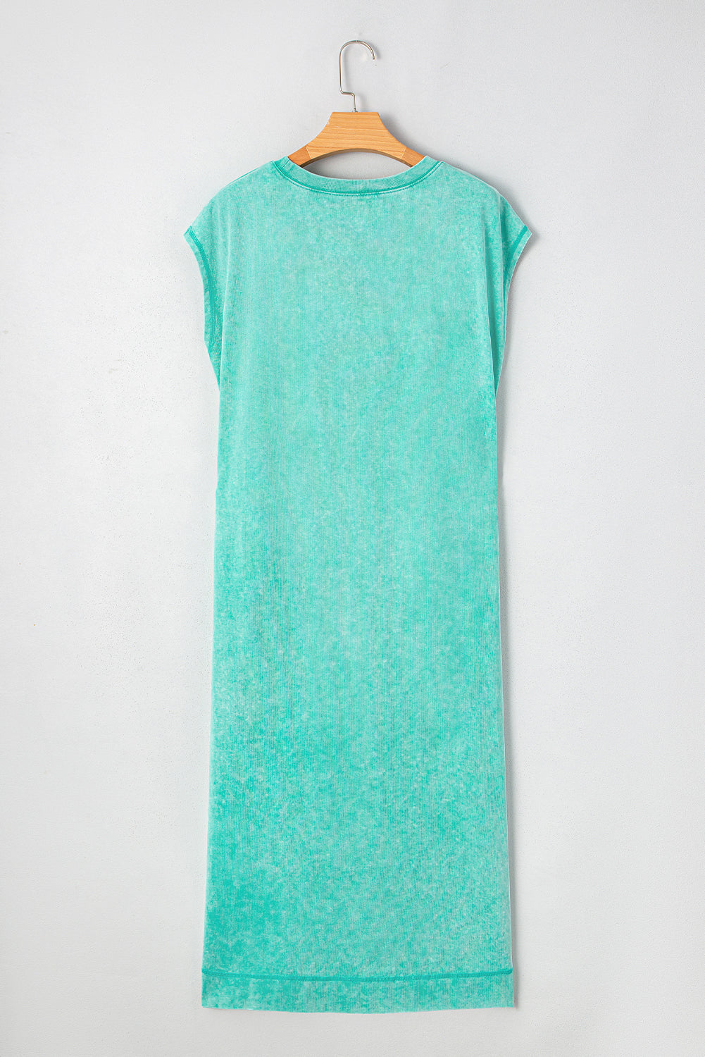 Mineral Wash Pocketed T-shirt Maxi Dress