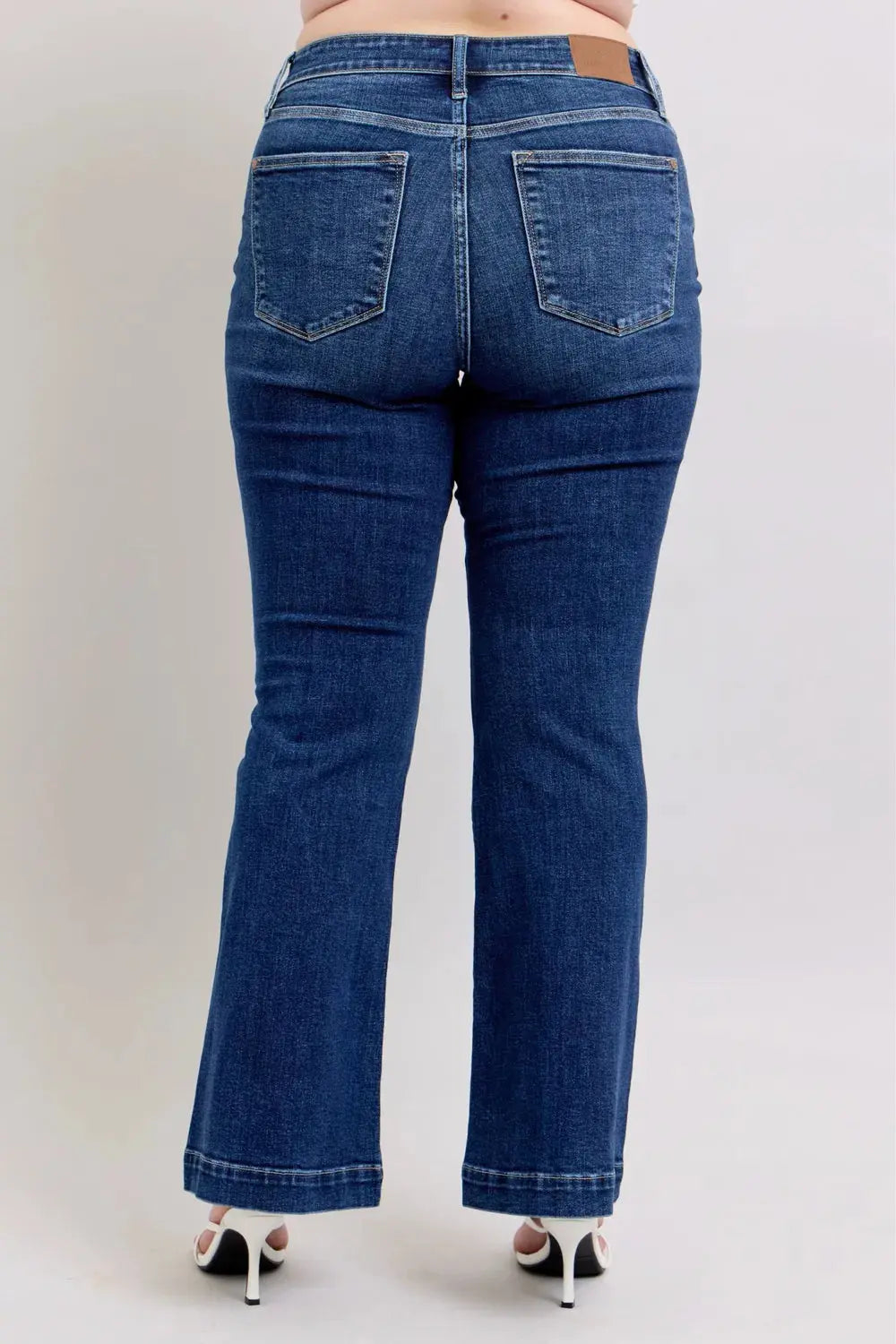 Full Size High Rise Flare Judy Blue Jeans with Pockets