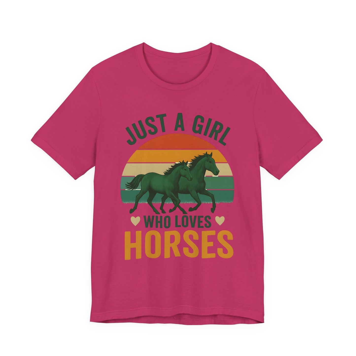 Just a Girl Who Loves Horses Tee | Horse Lover Shirt, Equestrian Gift, Casual Summer Tee, Birthday Present, Gift for Horse Girls